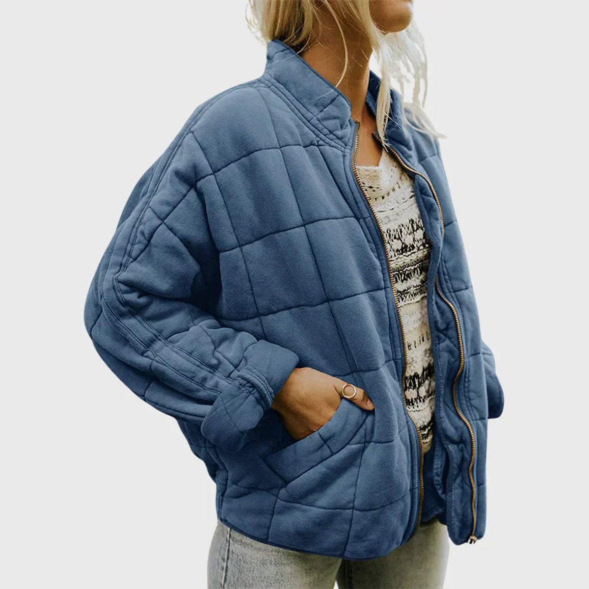Norielle prošívaná bunda oversize se zipem