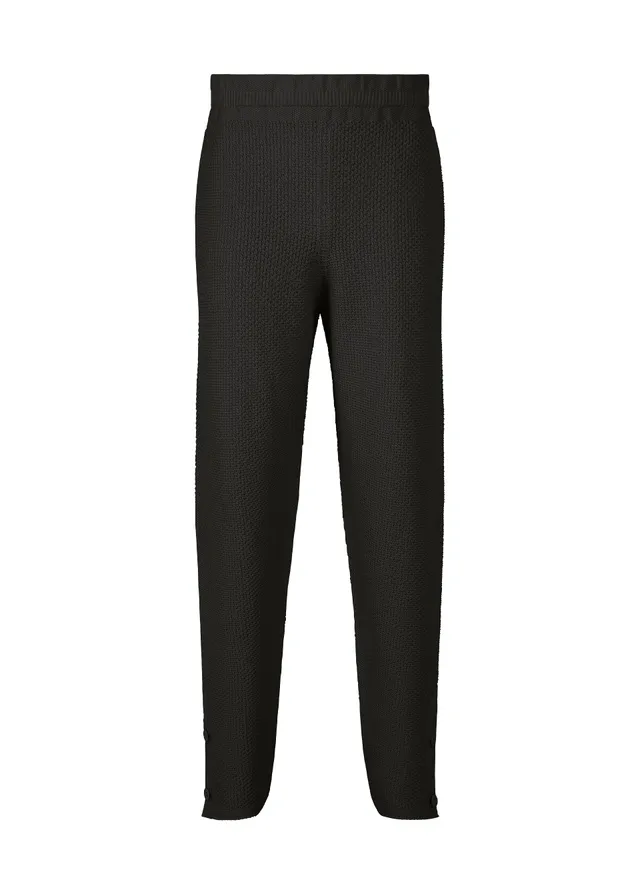 Issey Miyake Rustic Knit pletené kalhoty černé