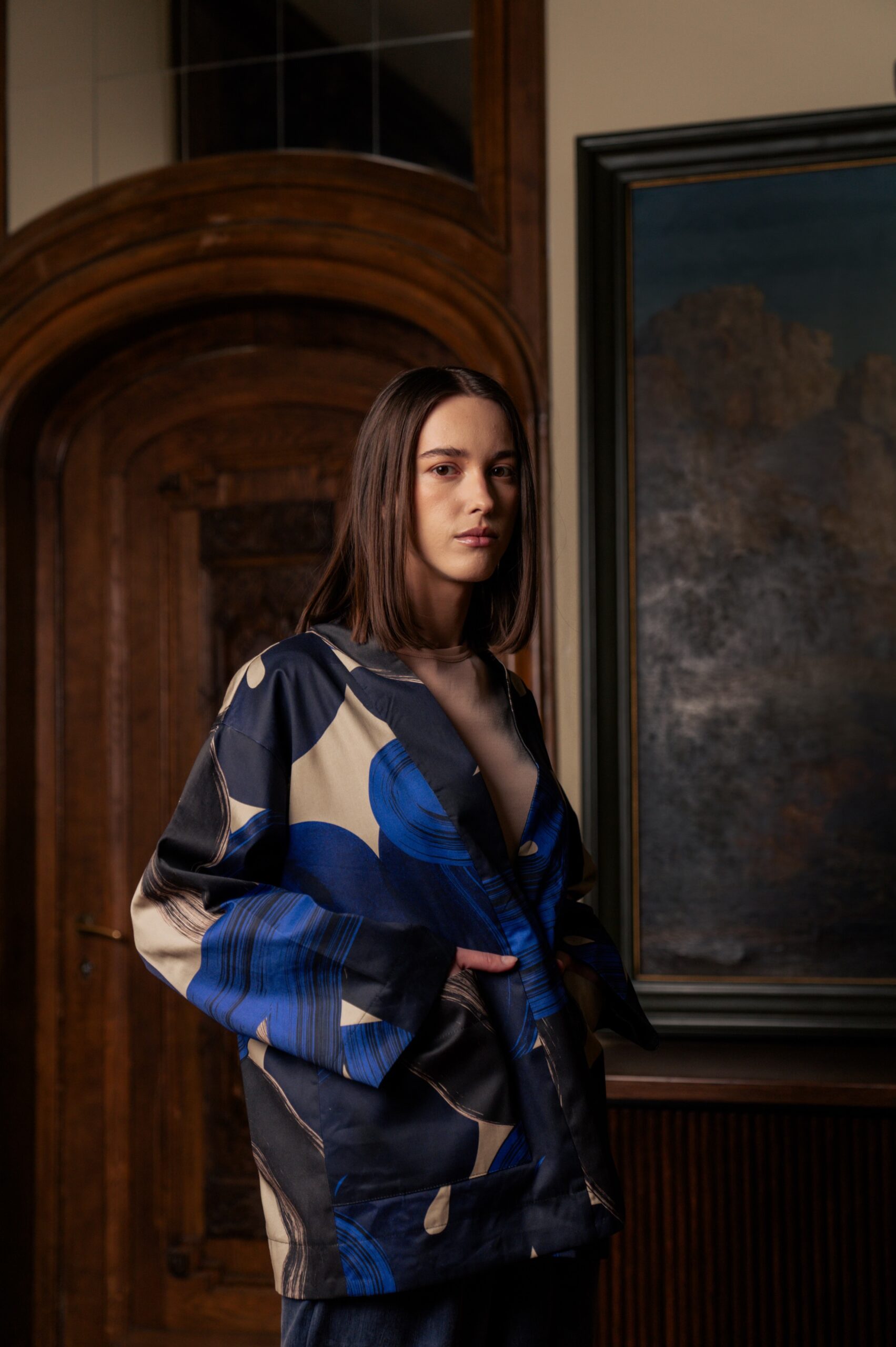 Aurelia & Zwei Frauen Blue Rothko kimono modré