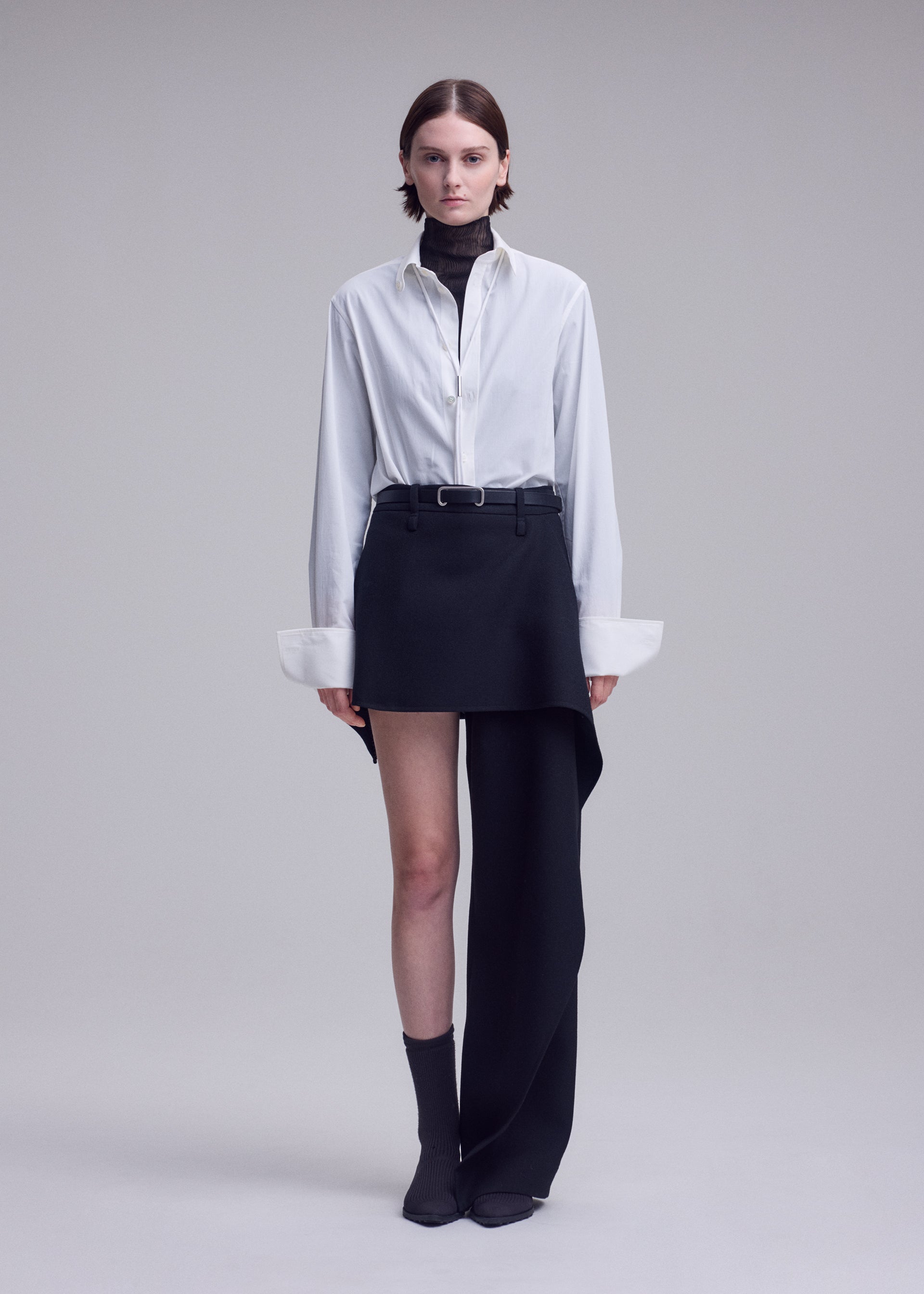 Issey Miyake Calligraph kalhoty černé vlněné dámské