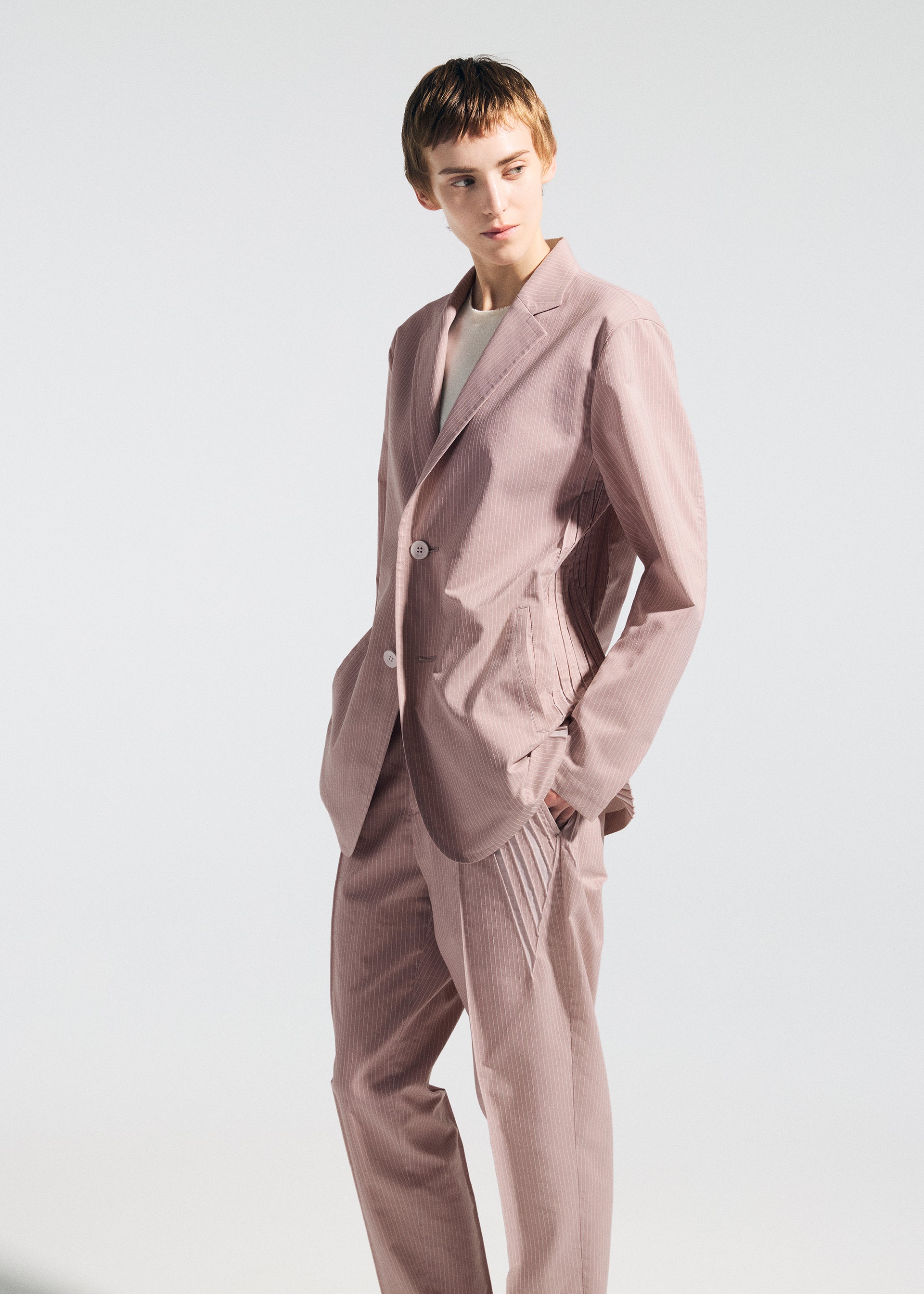 Issey Miyake Type-S 001-2 kalhoty šedé vel. 2 pinstripe