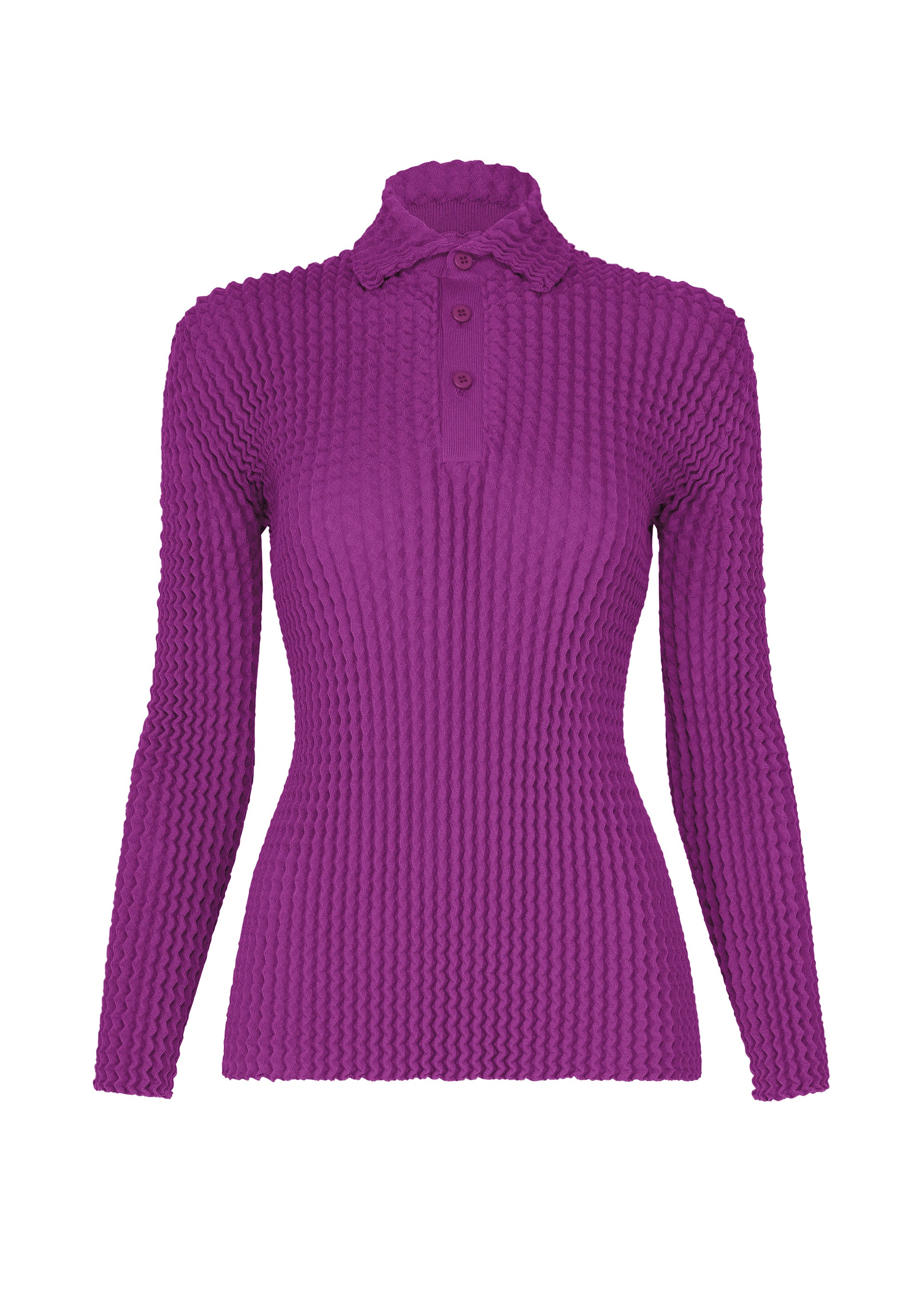 Issey Miyake Spongy-68 polo triko šedé pletené
