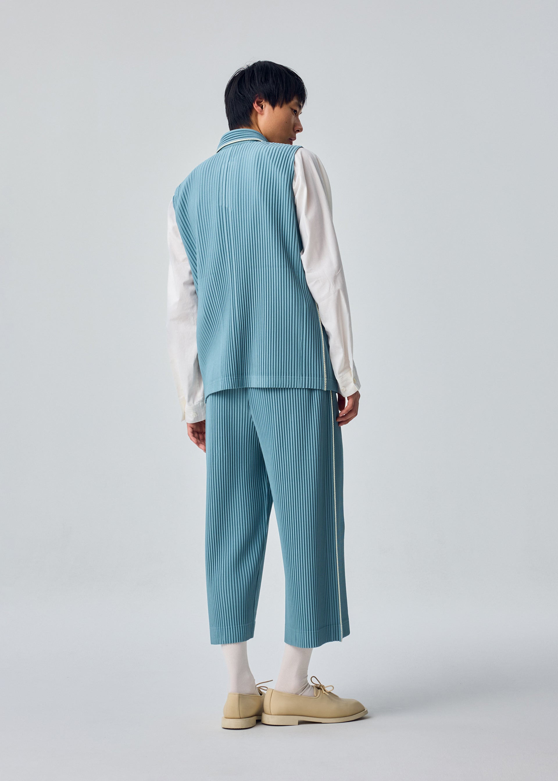 Issey Miyake Embroidery Stripes kalhoty Shade Pink 2