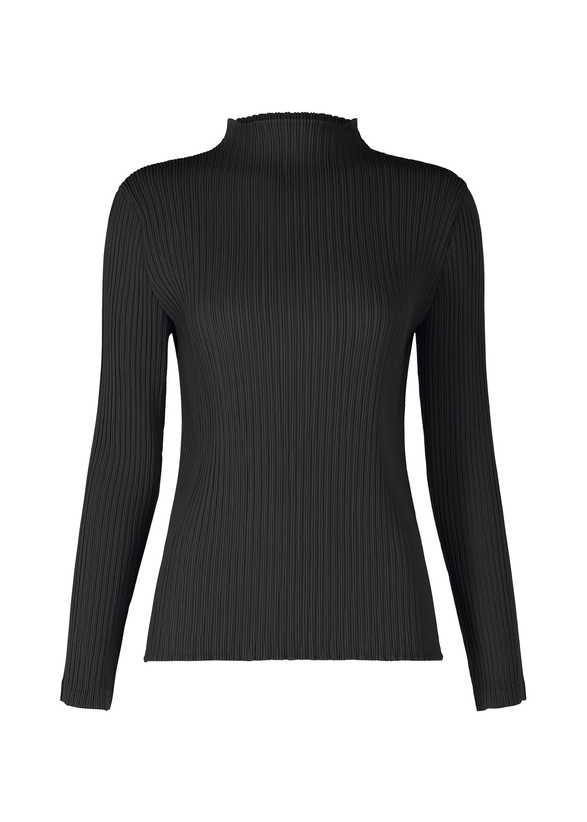 Issey Miyake HATCHING PLEATS top šedý s rolákem