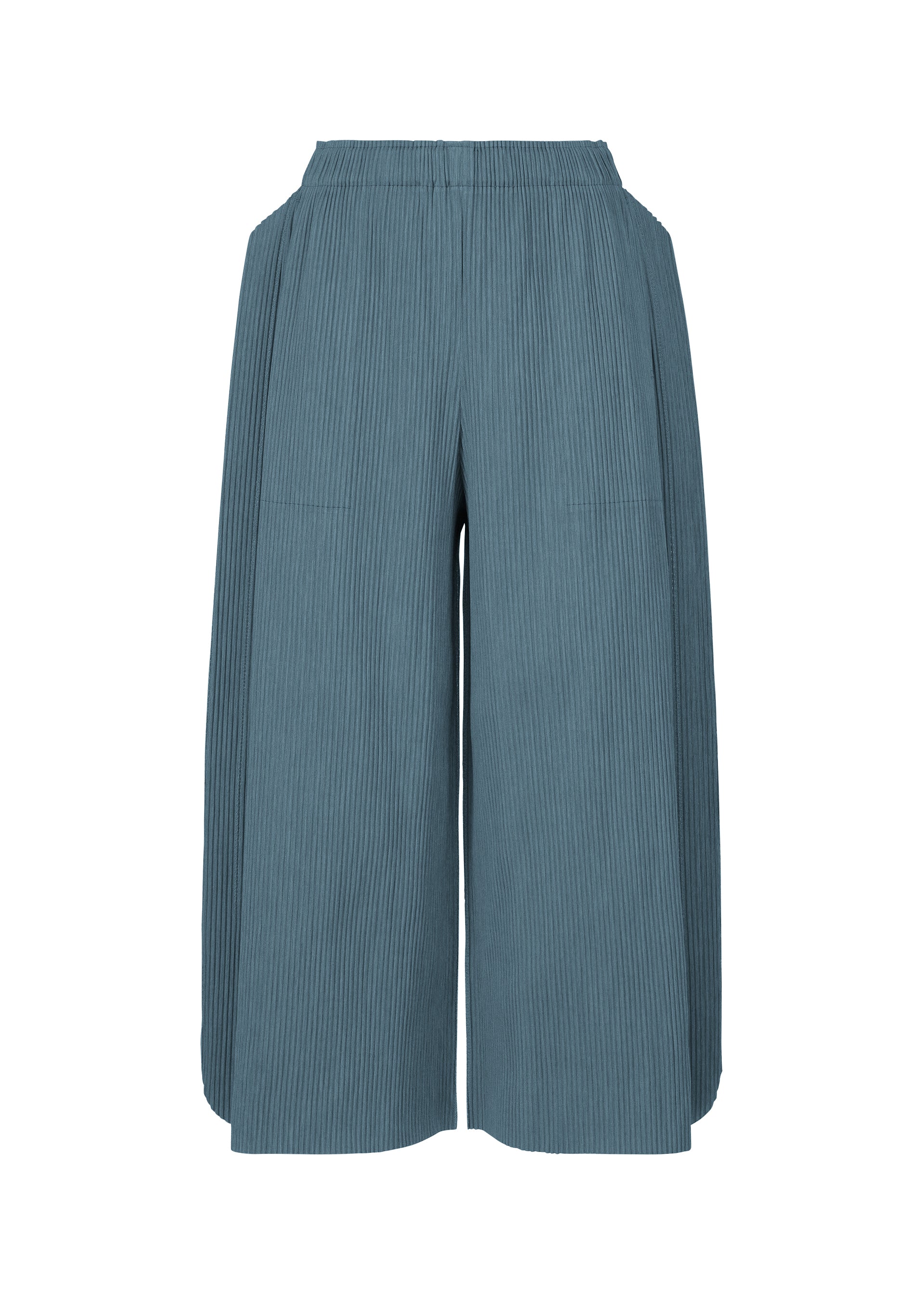 Issey Miyake Mix Fine Knit Pleats kalhoty žluté široké
