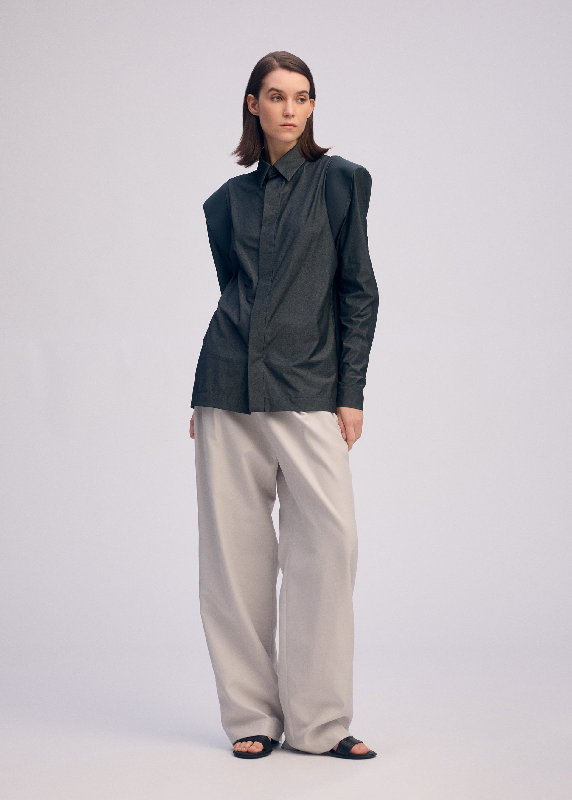 Issey Miyake Mute IM61FJ573 košile šedá 2 streč