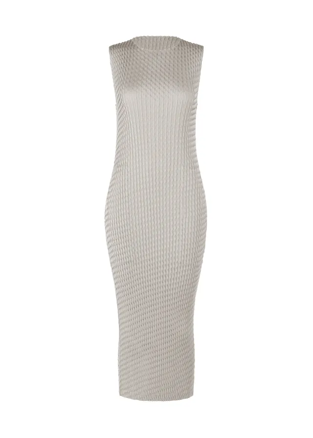 Issey Miyake Sleek Pleats šaty šedé vel. 2 saténové