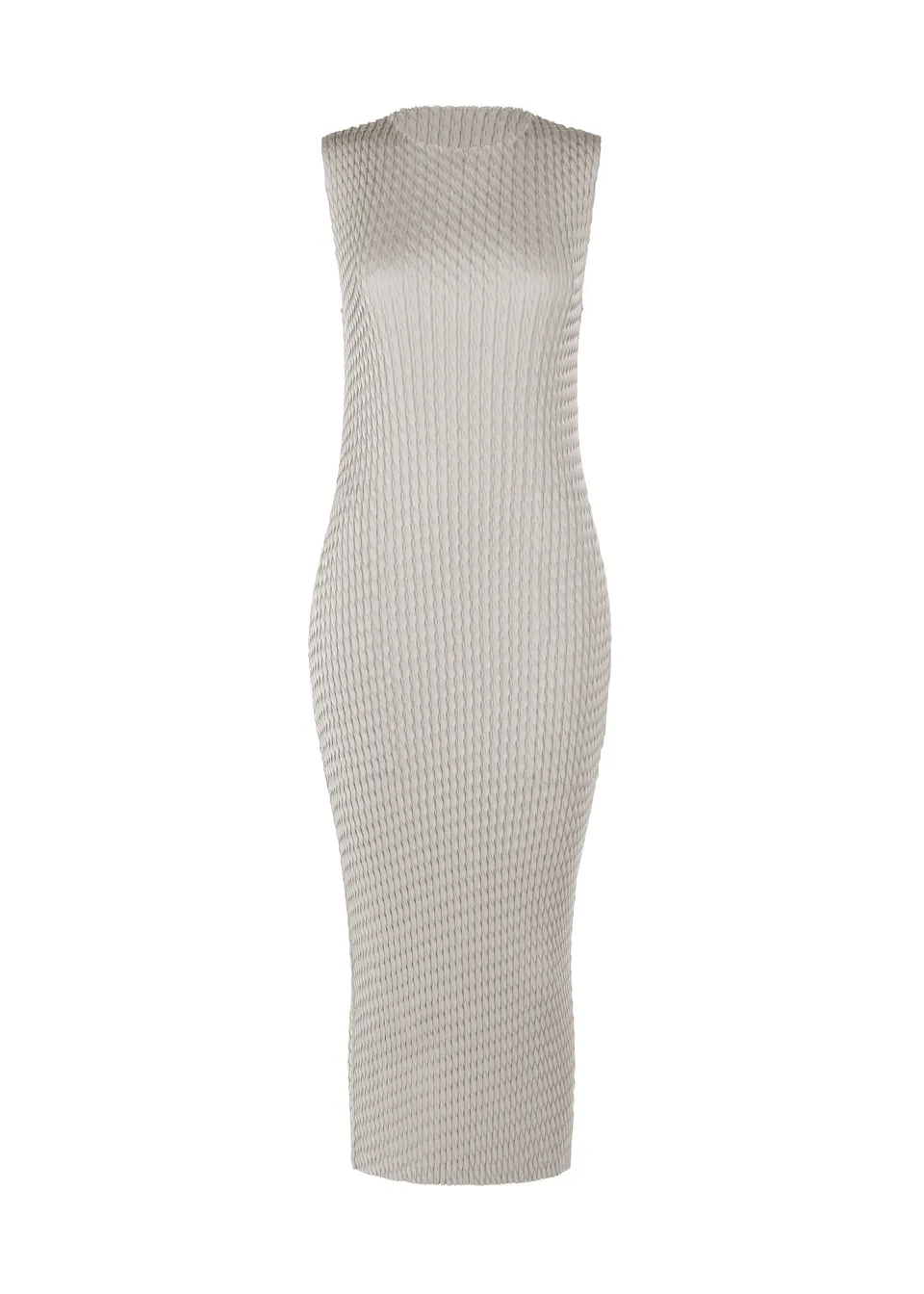 Issey Miyake Sleek Pleats šaty šedé vel. 2 saténové