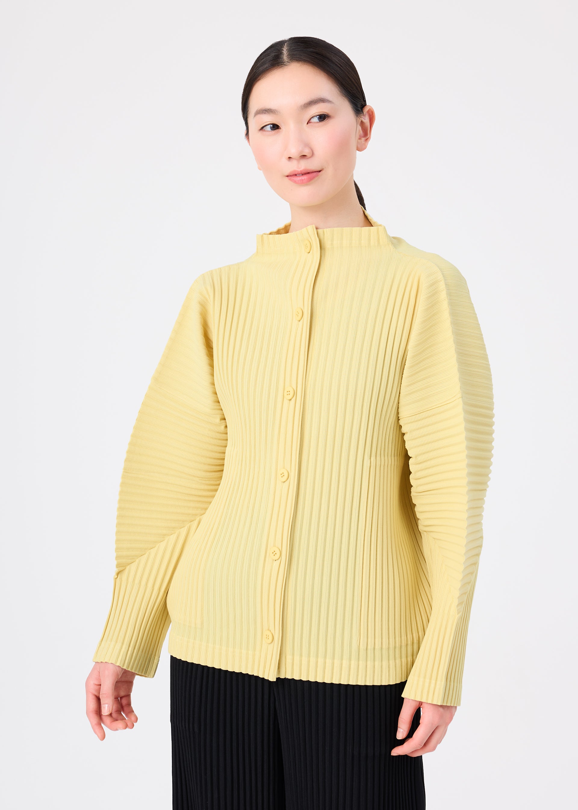 Issey Miyake Corduroy Pleats MI63690 kardigan taupe dámský