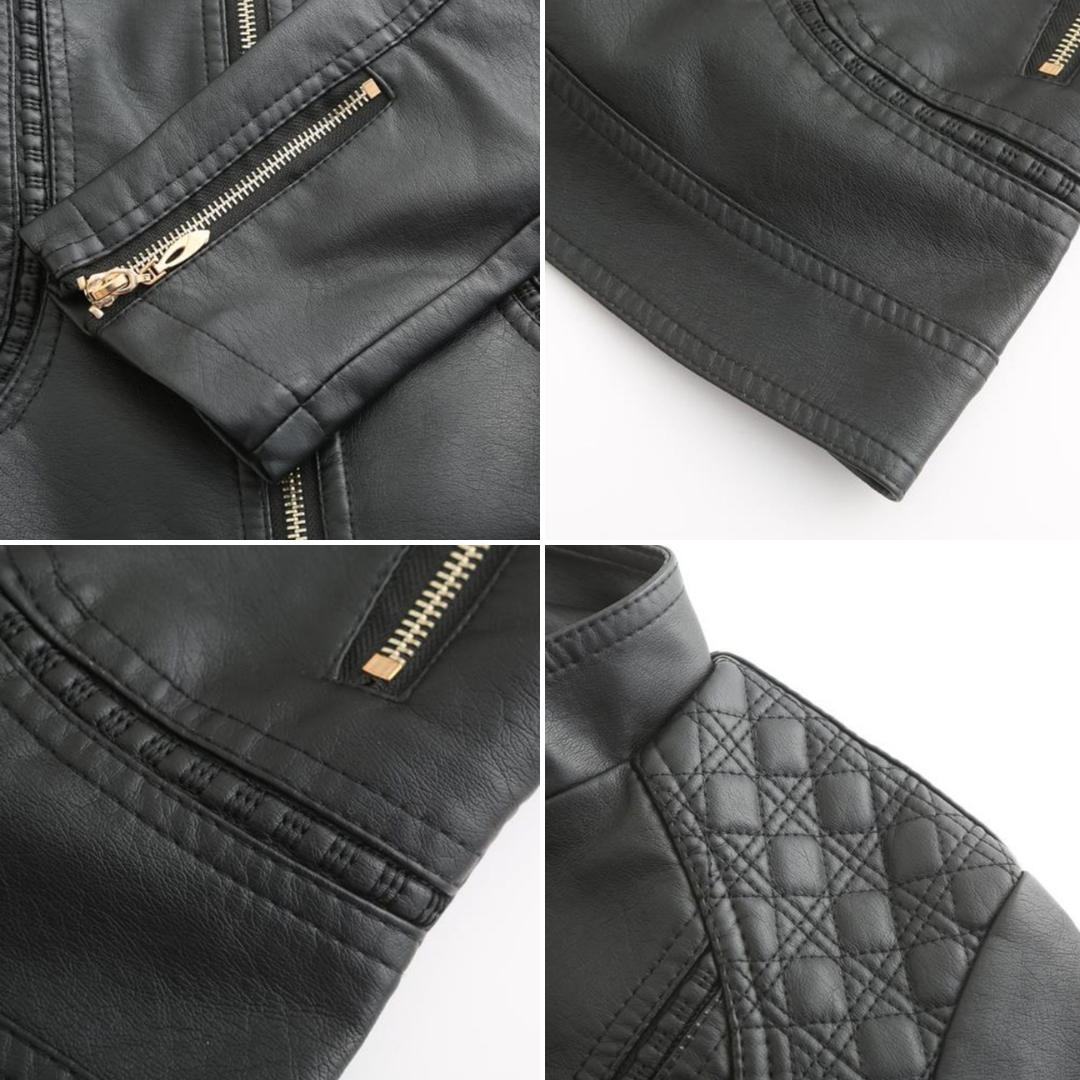 Norielle Biker koženková bunda se zipem černá