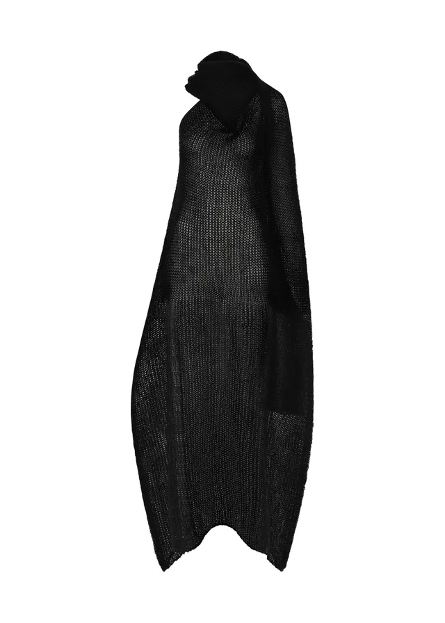 Issey Miyake Panini Pulled šaty black lisované