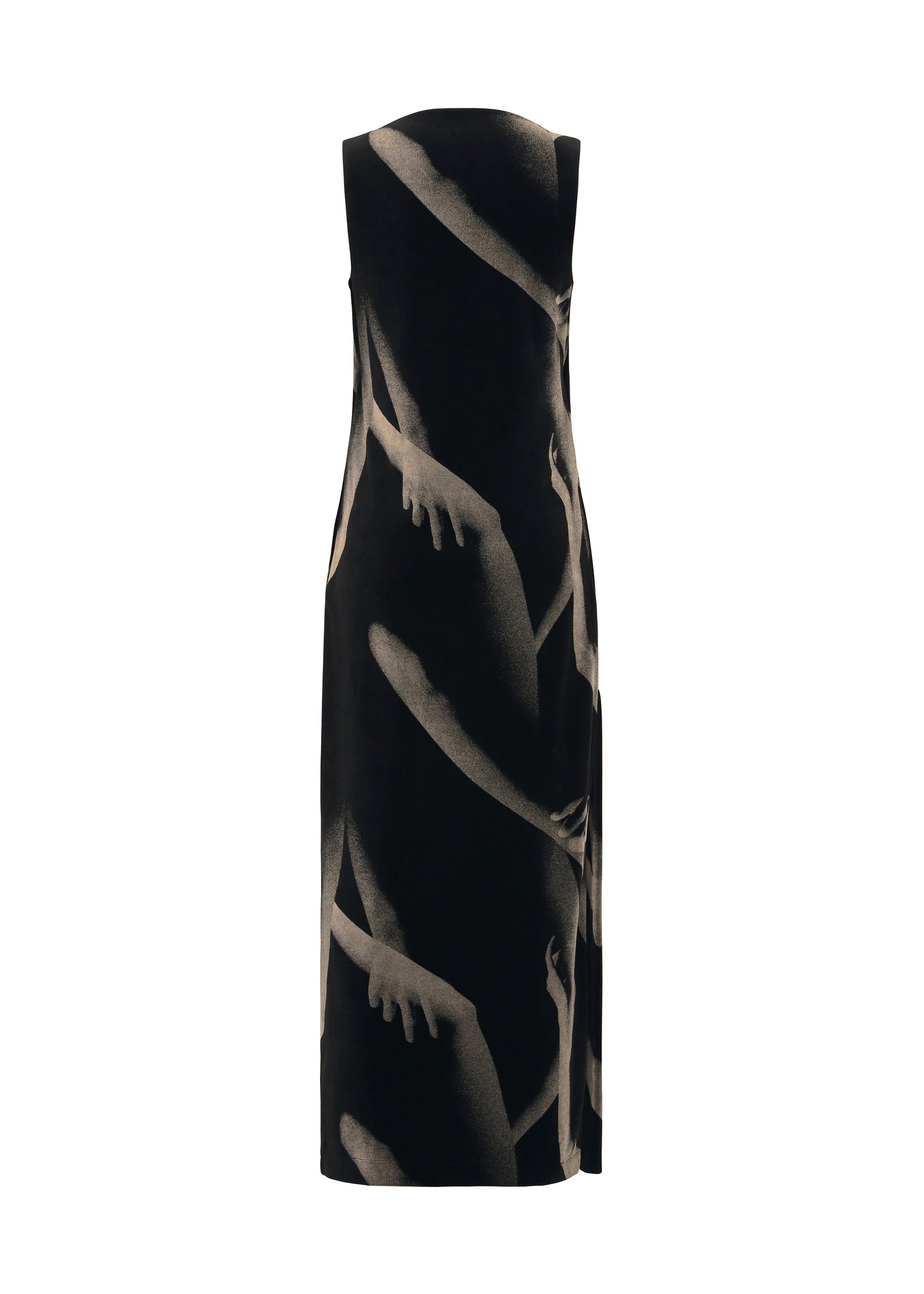 Issey Miyake Hands of Lover Velour šaty bílé sametové