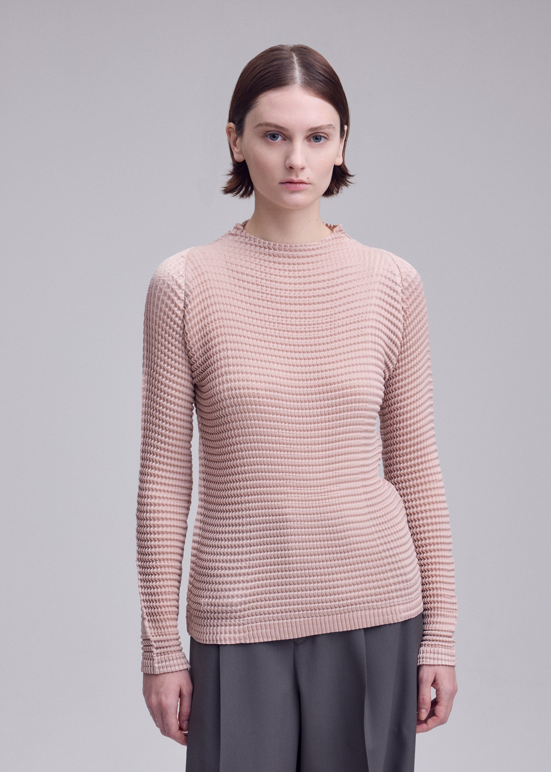 Issey Miyake SUEDE LIKE PLEATS top černý vel. 2 rolák