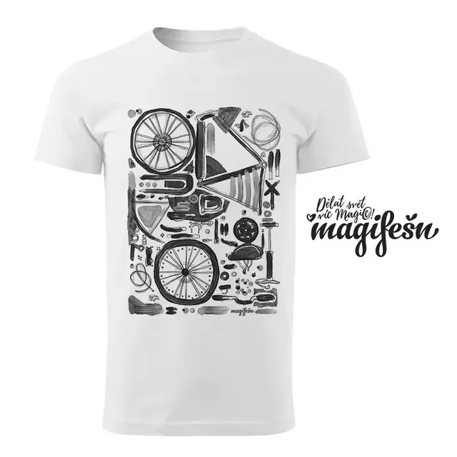 Magifešn XY tričko Skládačka BW unisex biobavlněné
