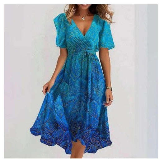 Norielle Floral dámské midi šaty květované modré