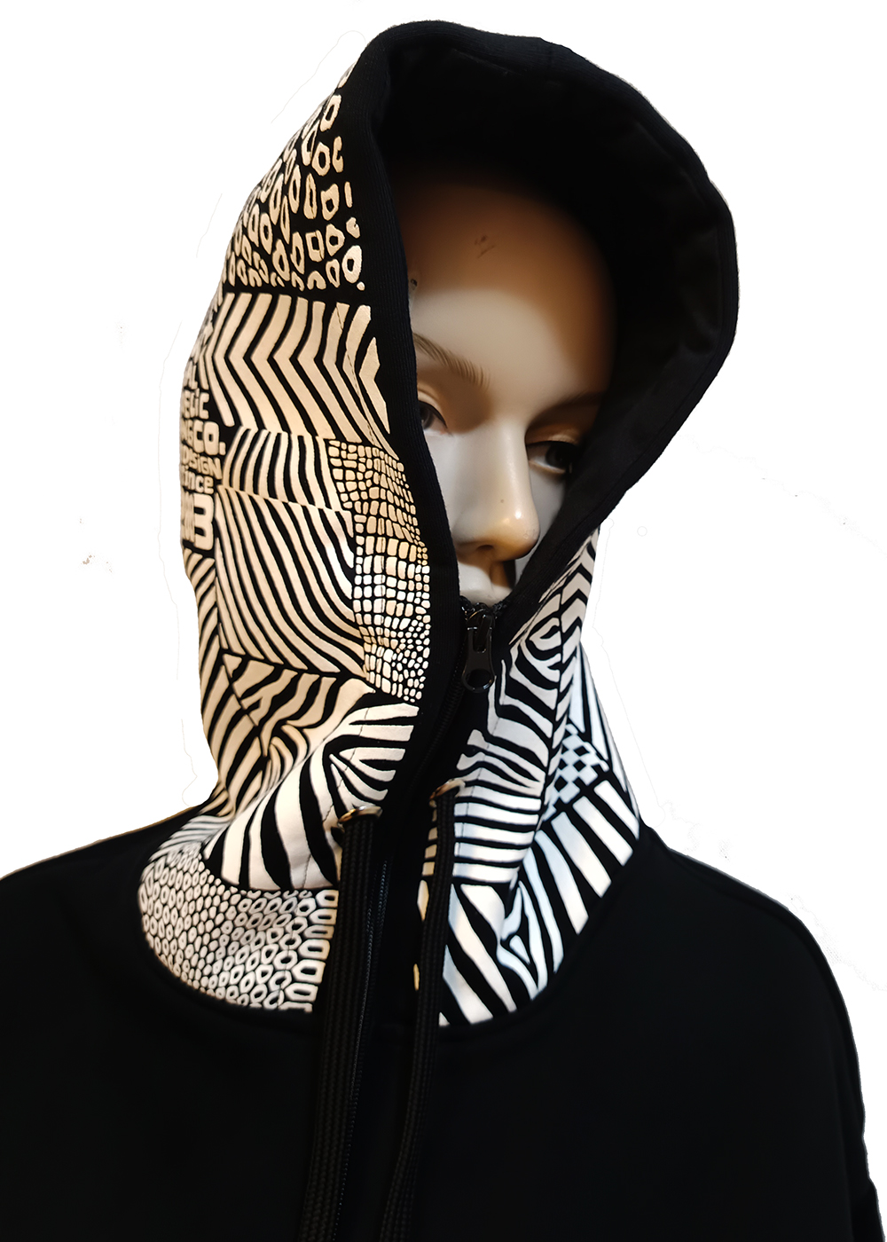 Alien DNA White Pattern mikina dámská se zipem oversize