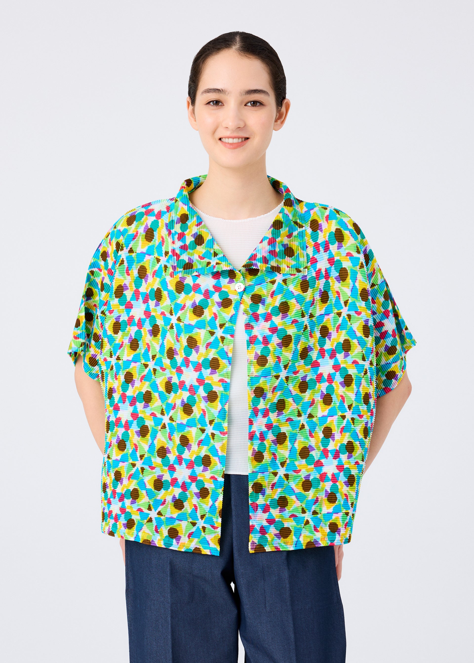 Issey Miyake Kaleidoscope kardigan černý plisovaný