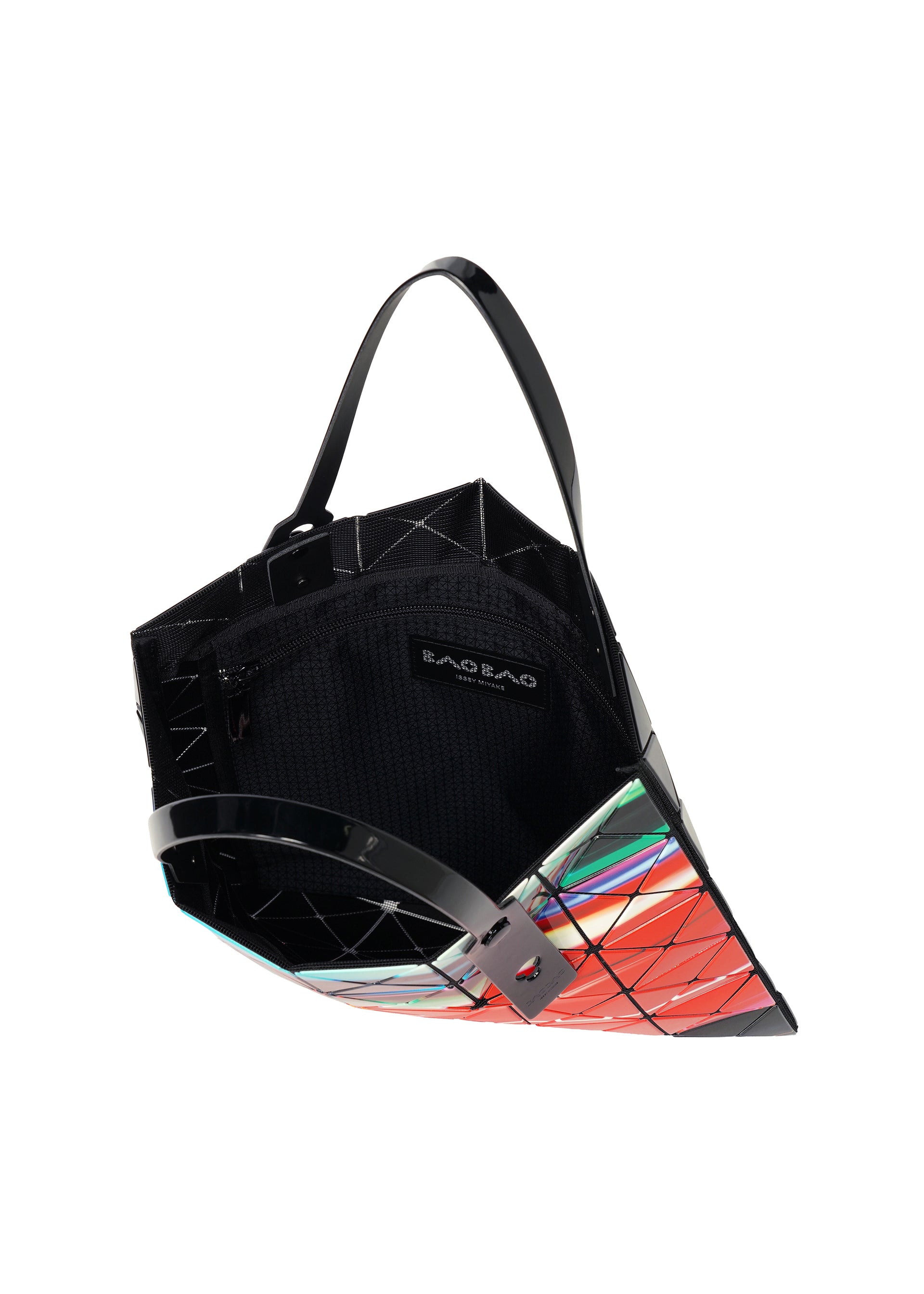 Issey Miyake Warp tote taška červená mix lak