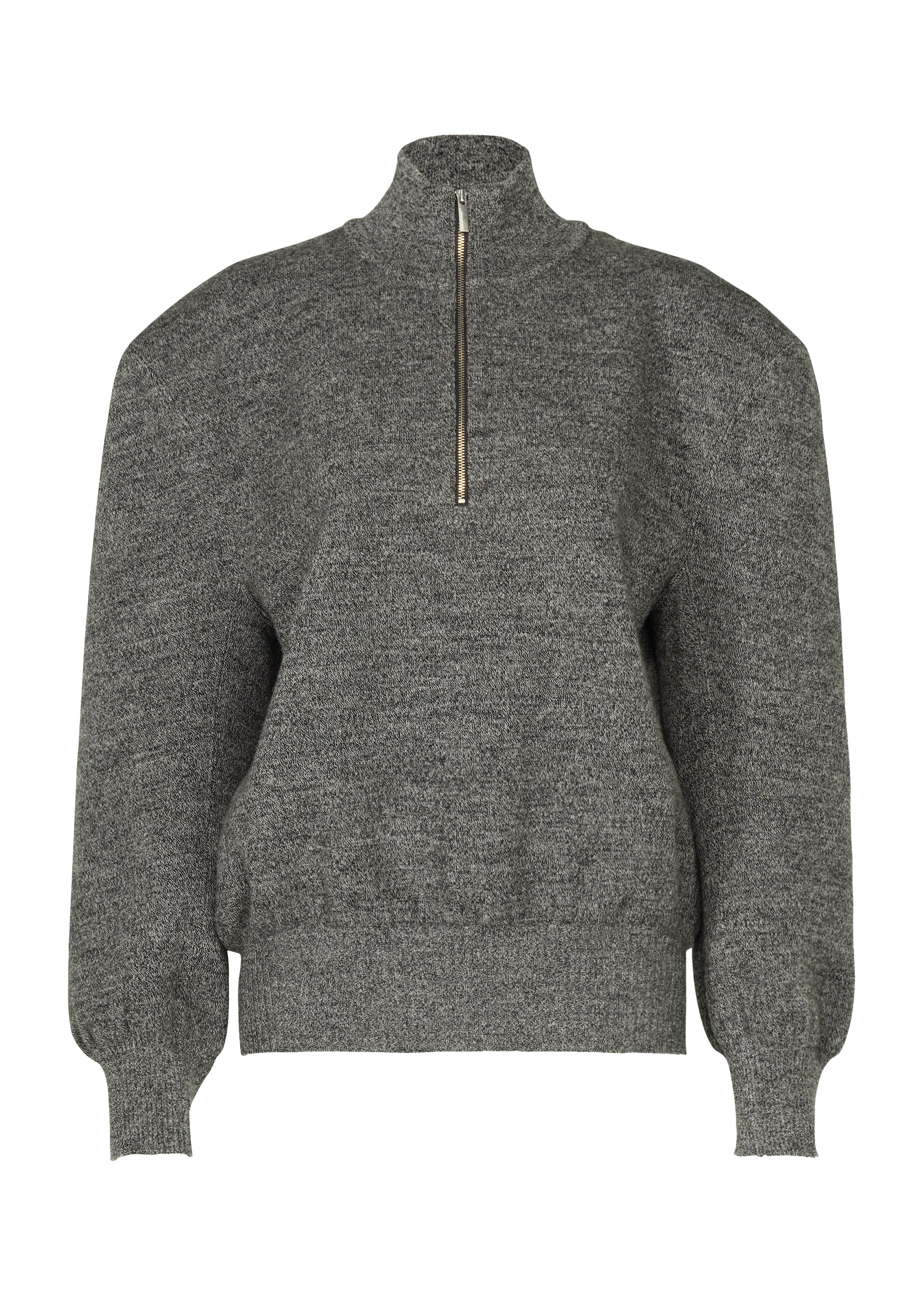 Issey Miyake Handsome Knit svetr černý půlzip vlna