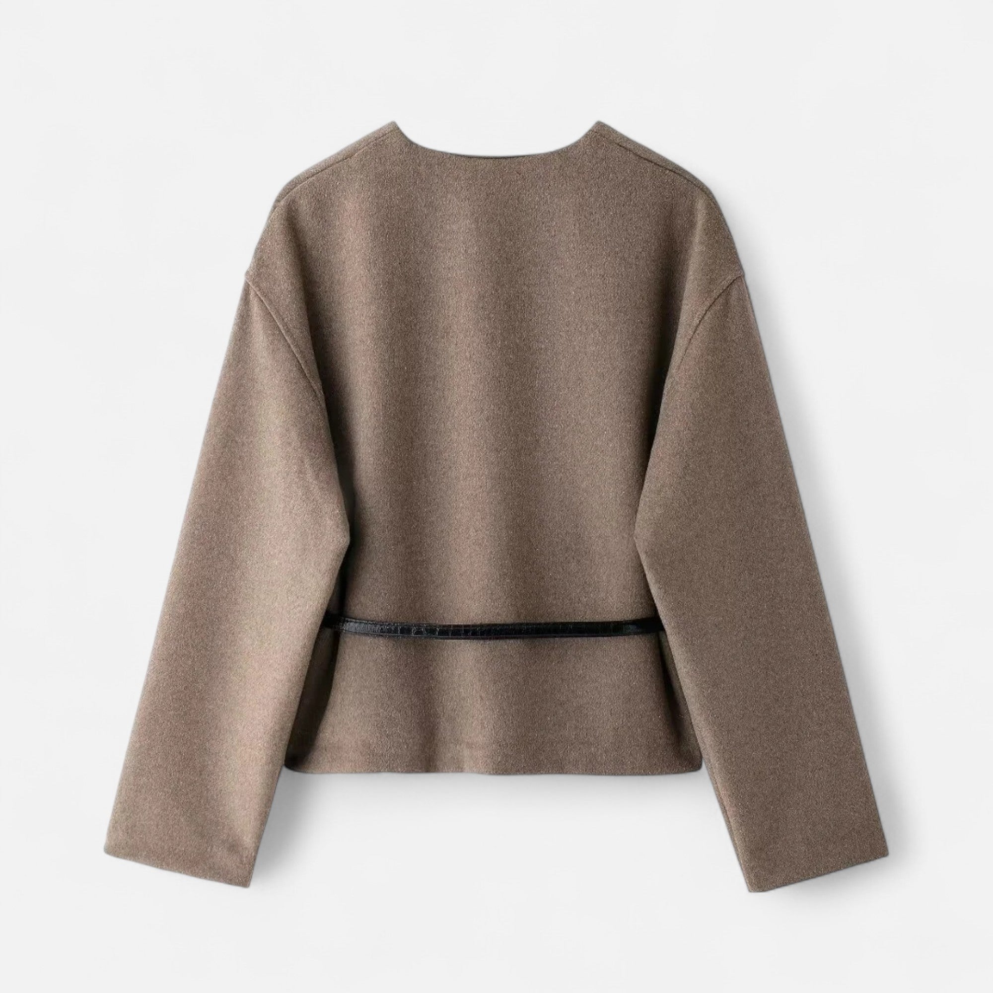 Norielle elegantní zavinovací svetr s páskem khaki
