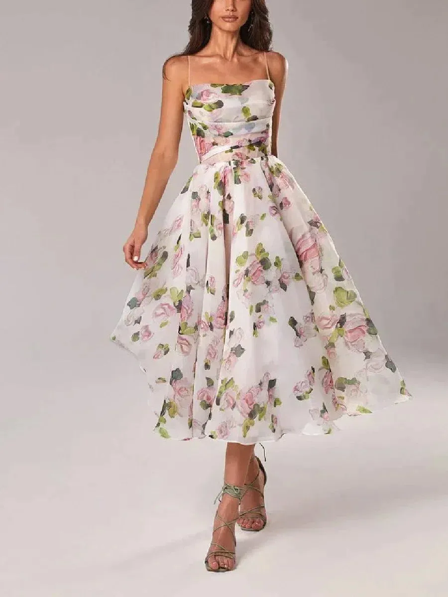 Norielle Midi Bustier Fleurie šaty midi fialová květované