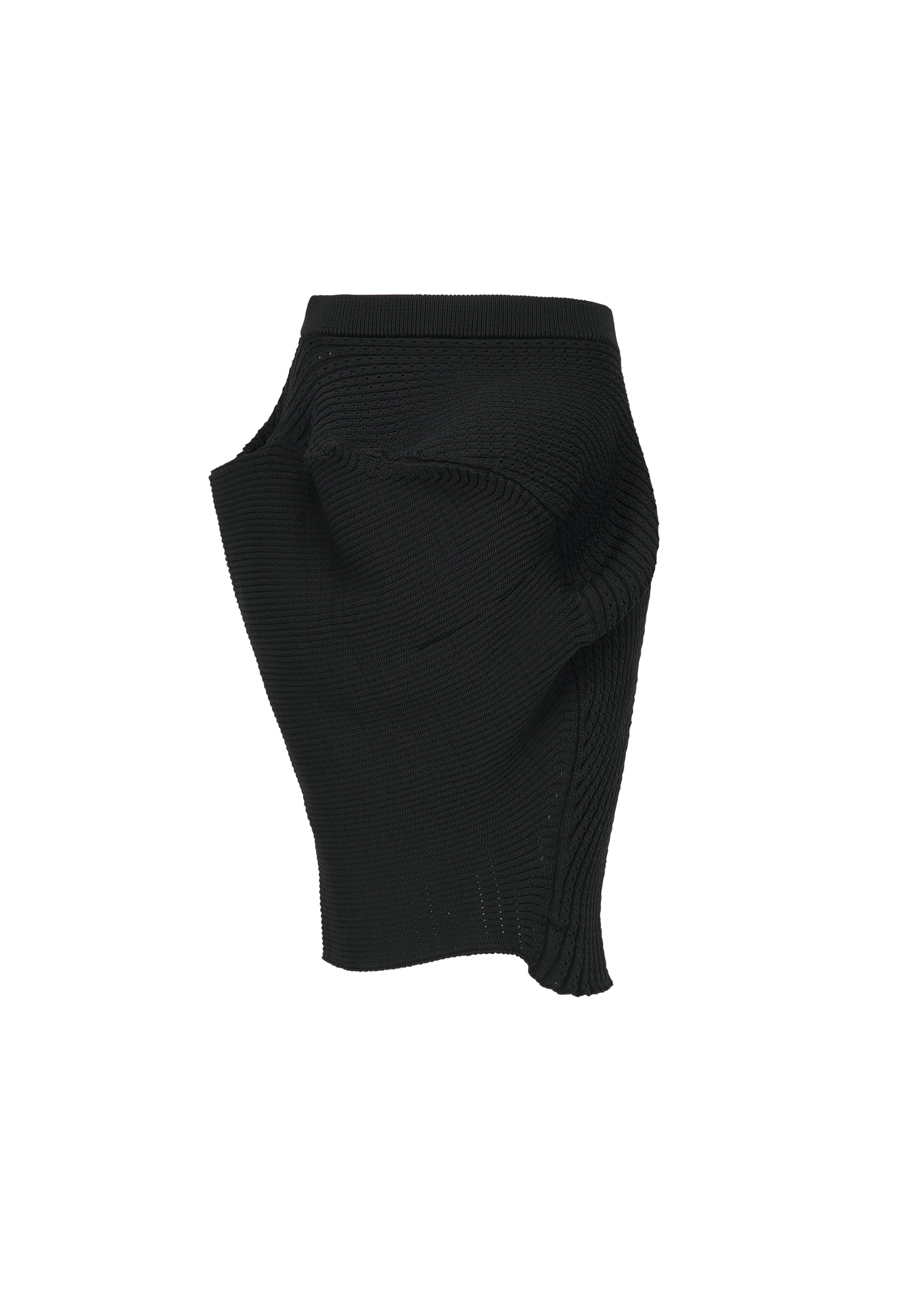 Issey Miyake Found Stone pletená minisukně off-white