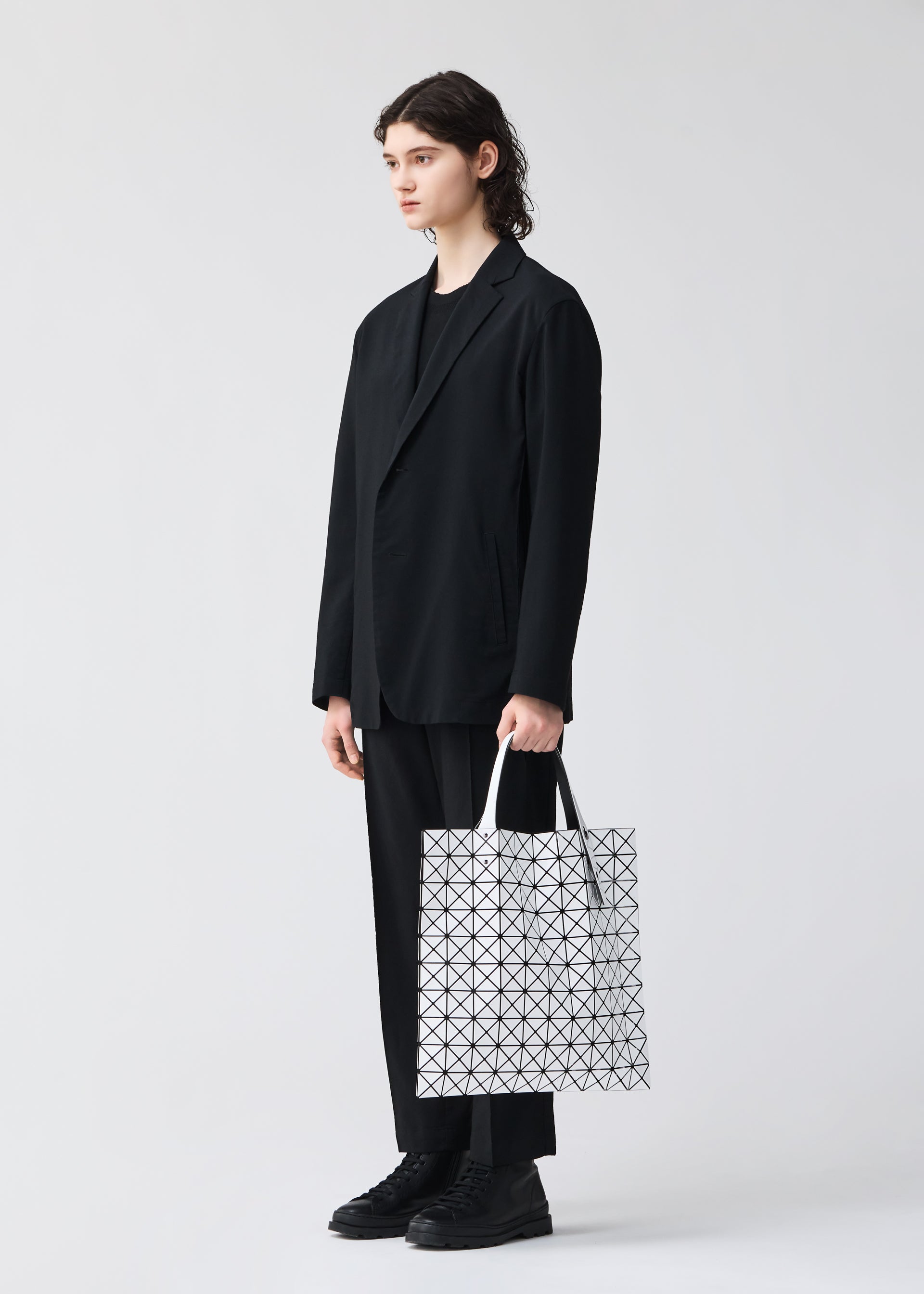 Issey Miyake Prism tote kabelka bílá lesklá