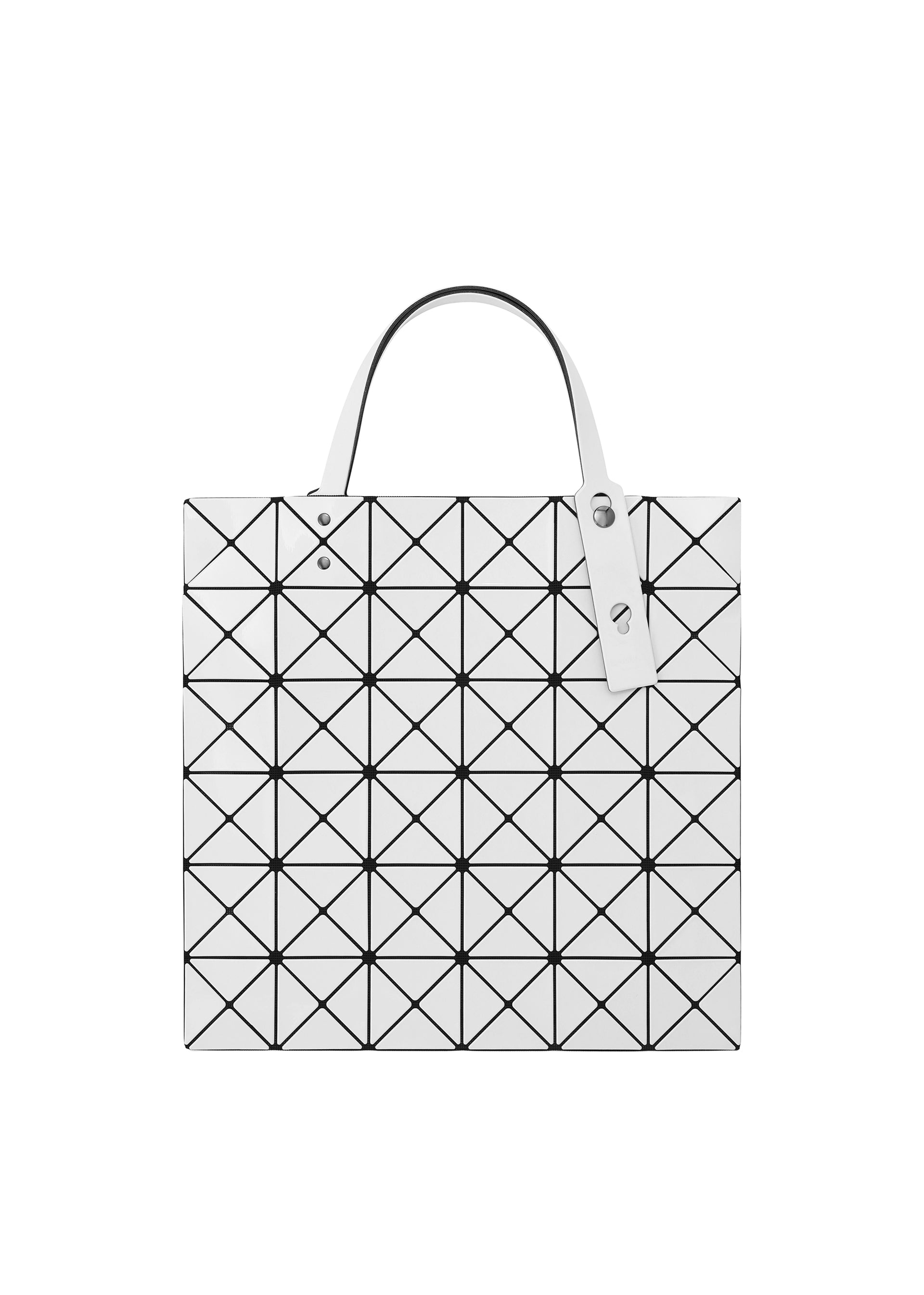 Issey Miyake Lucent tote kabelka bílá trojúhelníky A4