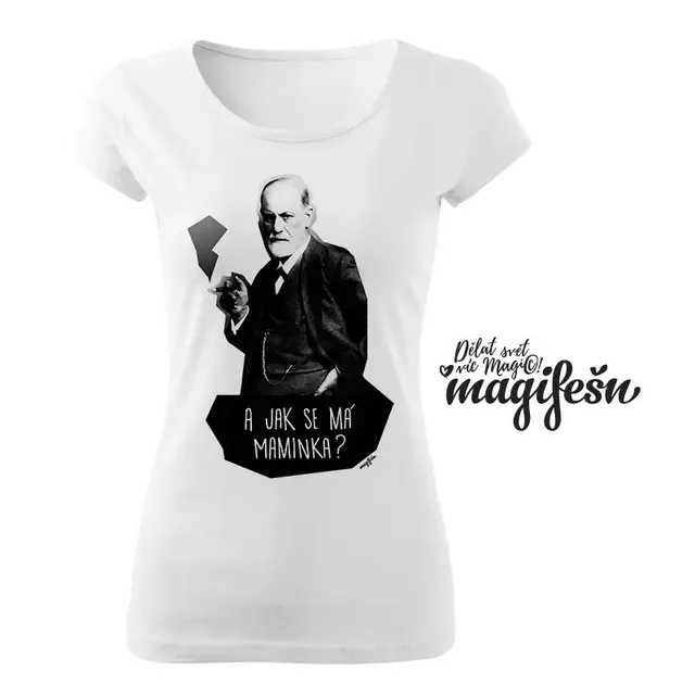 Magifešn XX tričko Freud Maminka černé bio
