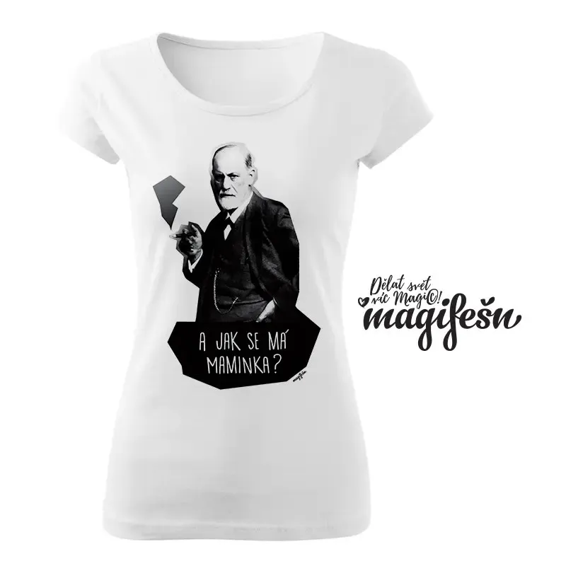 Magifešn XX tričko Freud Maminka černé bio