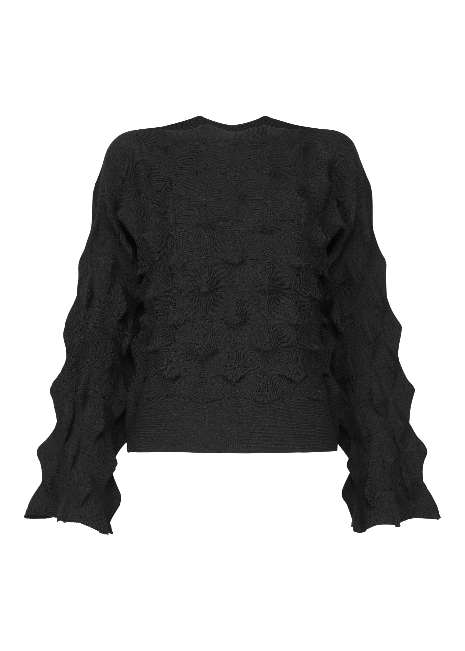 Issey Miyake HaaT Zig Zag Knit top černý bio bavlna
