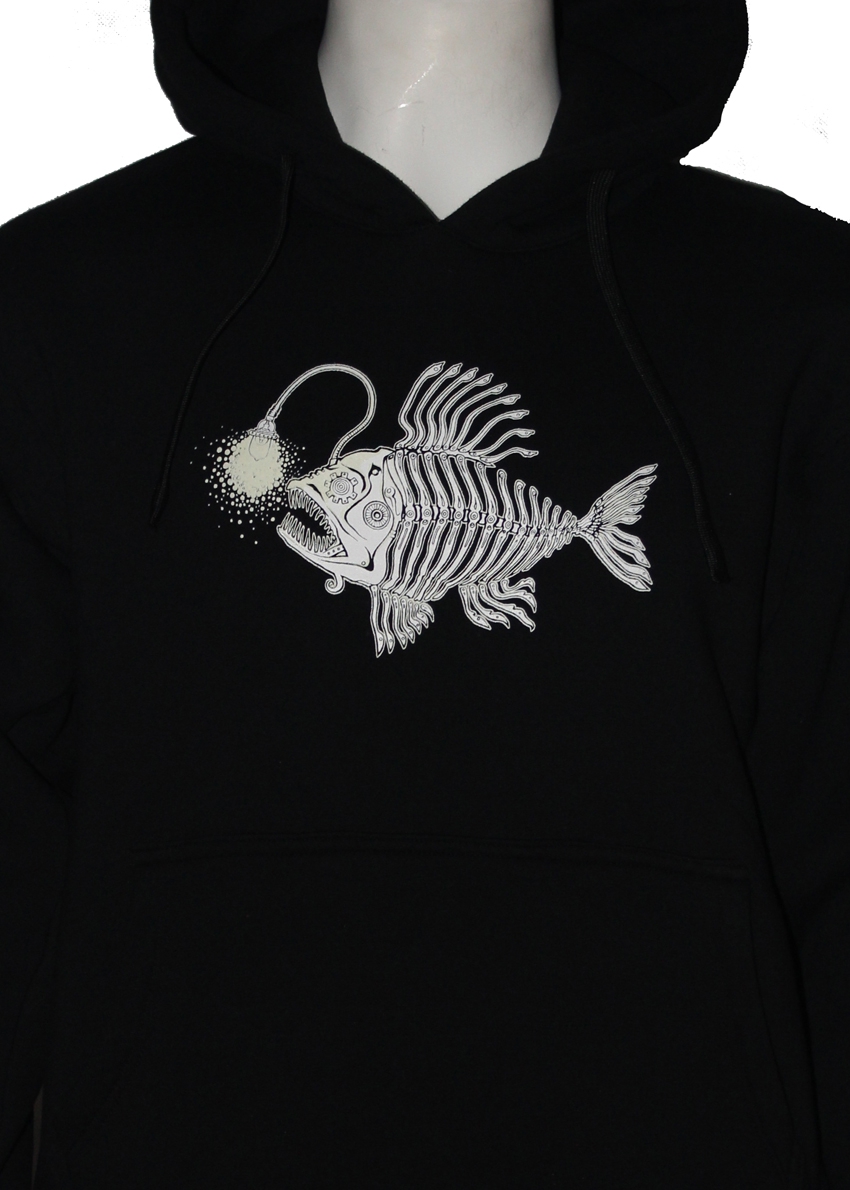 Alien DNA Lantern Fish mikina svítící s kapucí