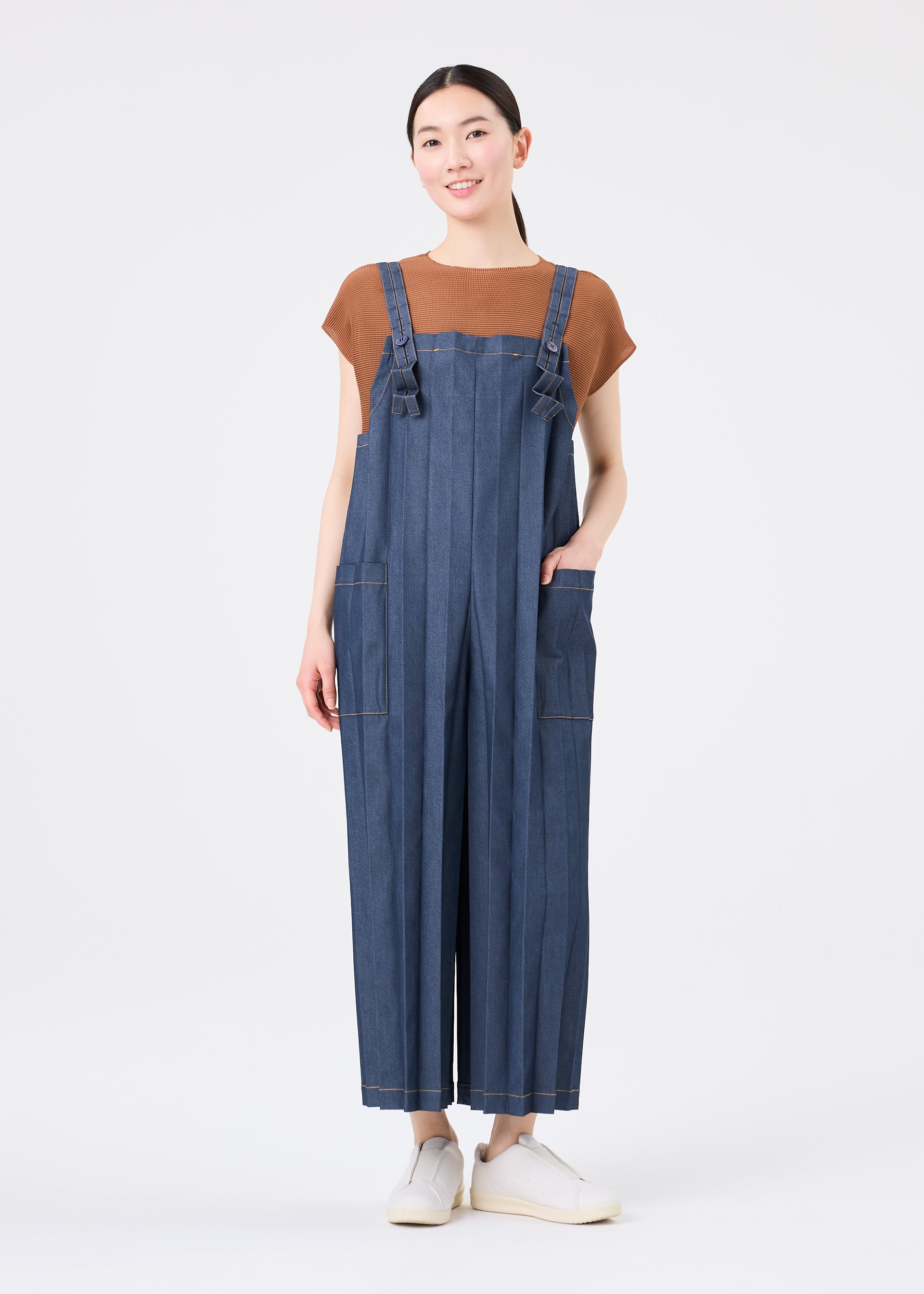 me Issey Miyake Denim Pleats Bottom overal černá denimový