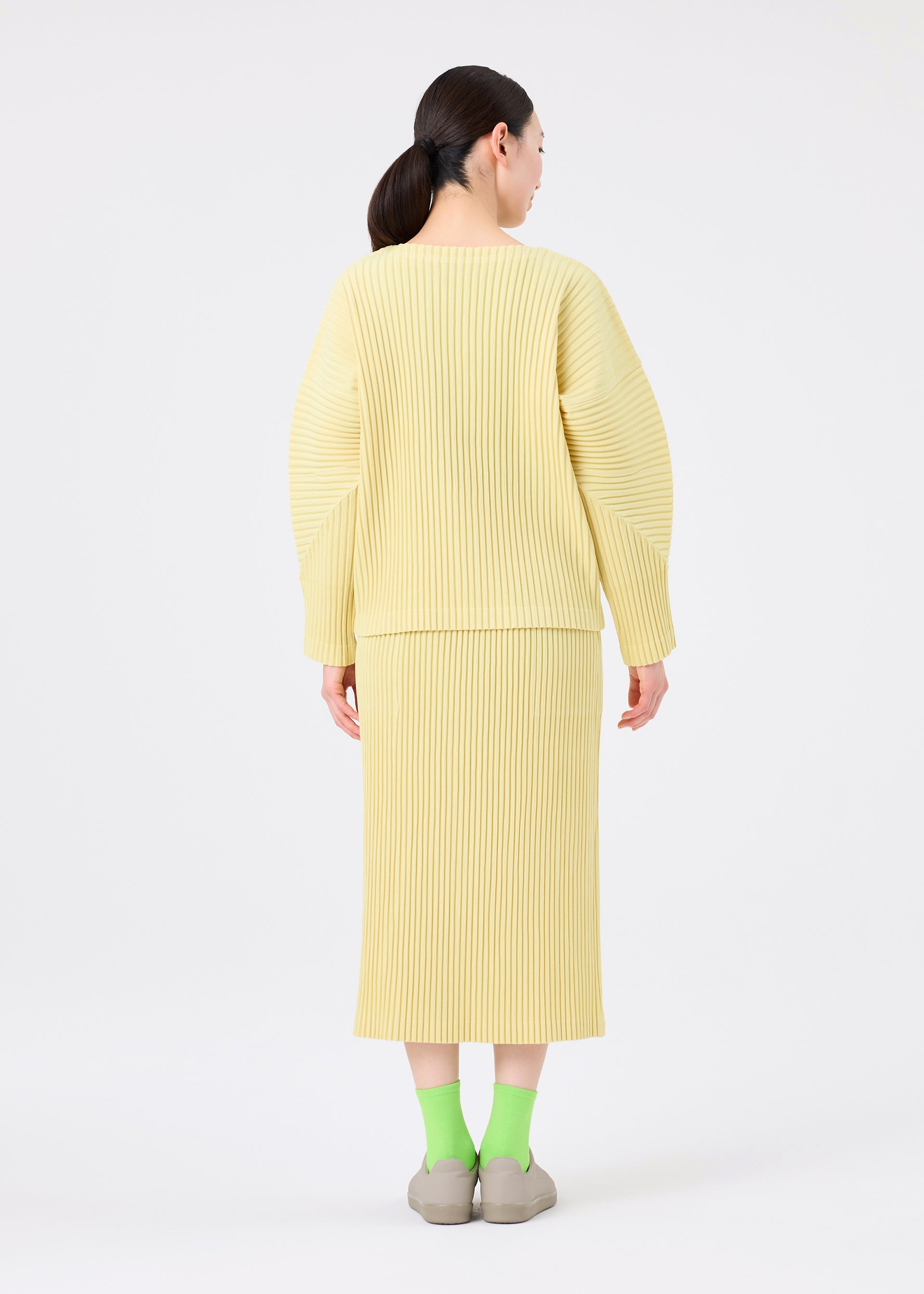 Issey Miyake Corduroy Pleats sukně taupe
