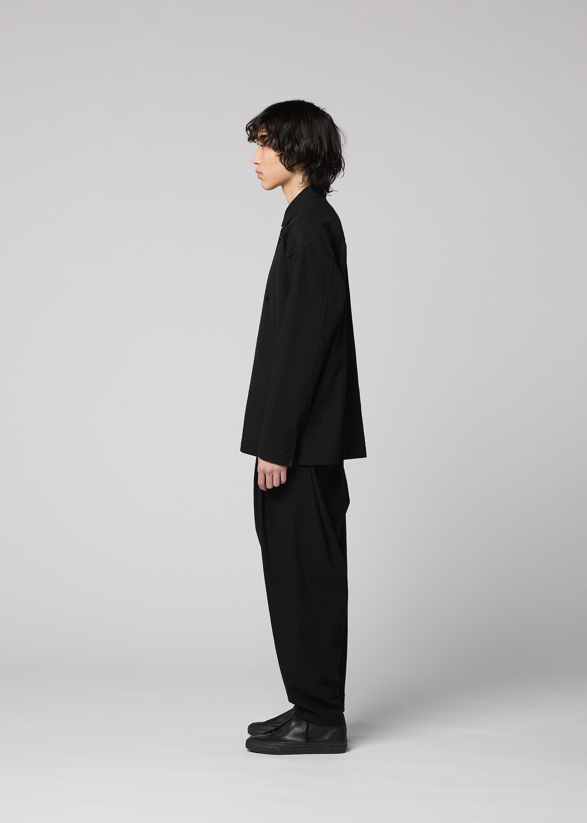 Issey Miyake Cotton Yak košile šedá vlněná