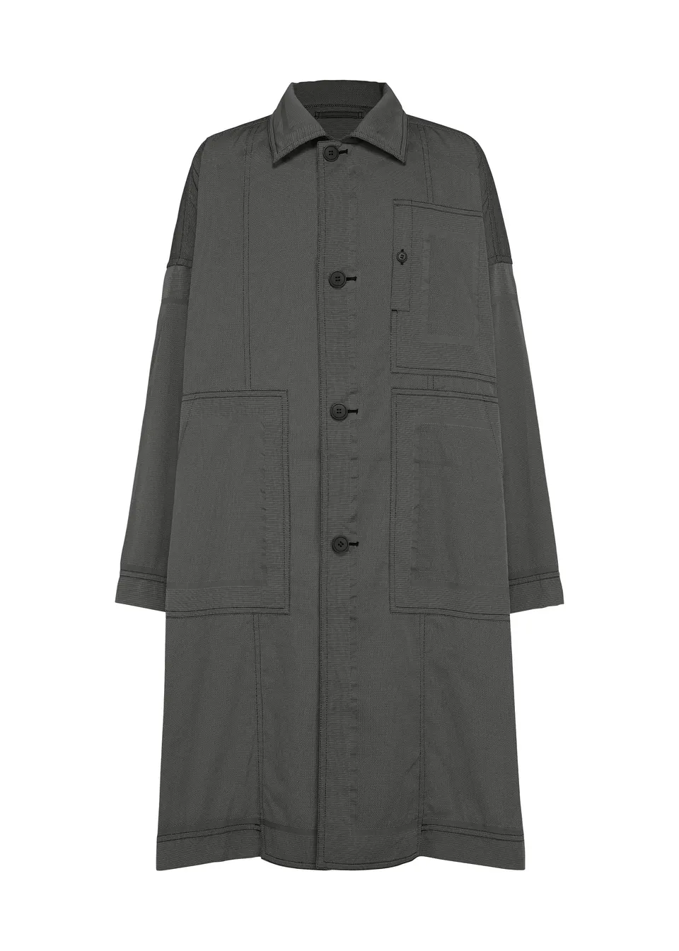 Issey Miyake Type-U 001-1 kabát tmavě šedá