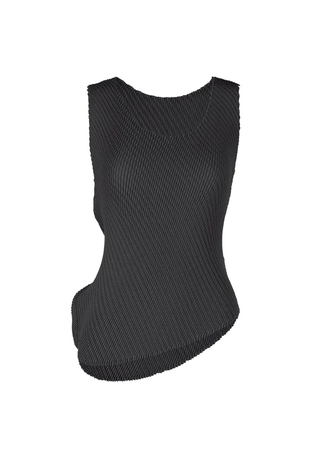 Issey Miyake Misty Pleats plisovaný top bez rukávů černý