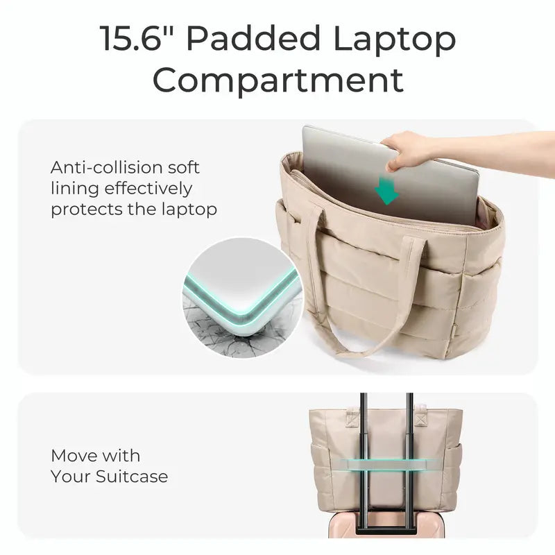 Norielle prošívaná kabelka shopper černá na 15"