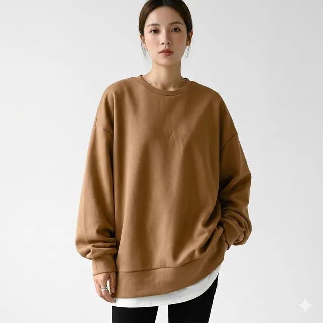 Norielle oversize mikina s kulatým výstřihem hnědá
