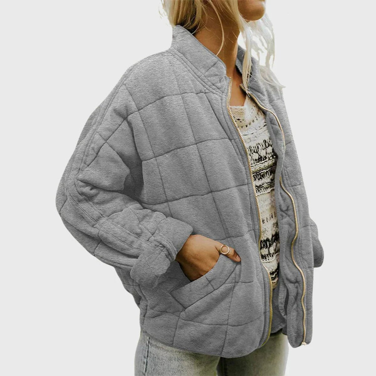 Norielle prošívaná bunda oversize se zipem