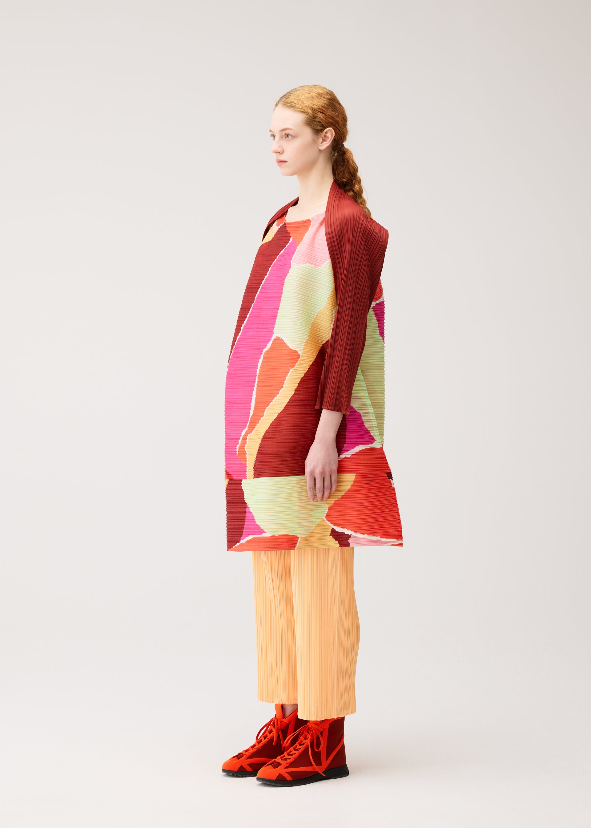 Issey Miyake SURPRISE! tunika oranžová plisovaná