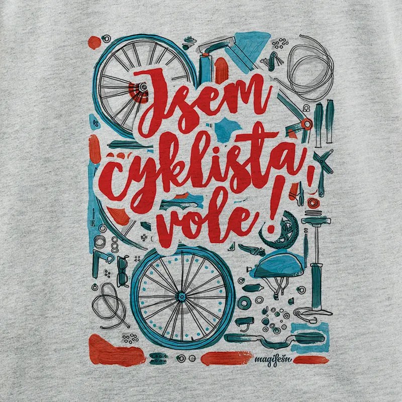 Magifešn BIO XY Jsem cyklista, vole! tričko old school