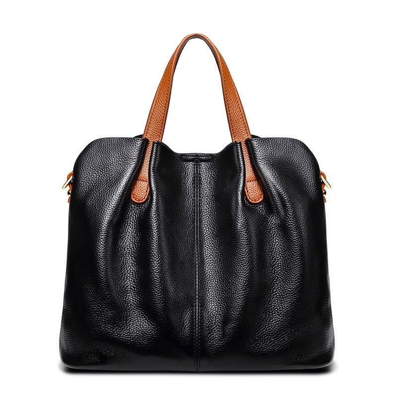 Norielle kožená kabelka šedá shopper