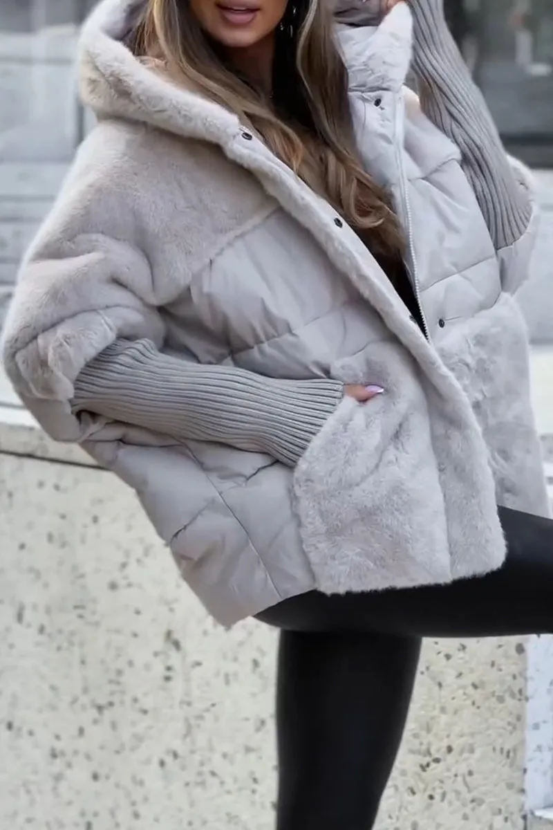 Norielle dámská zimní bunda šedá s kapucí