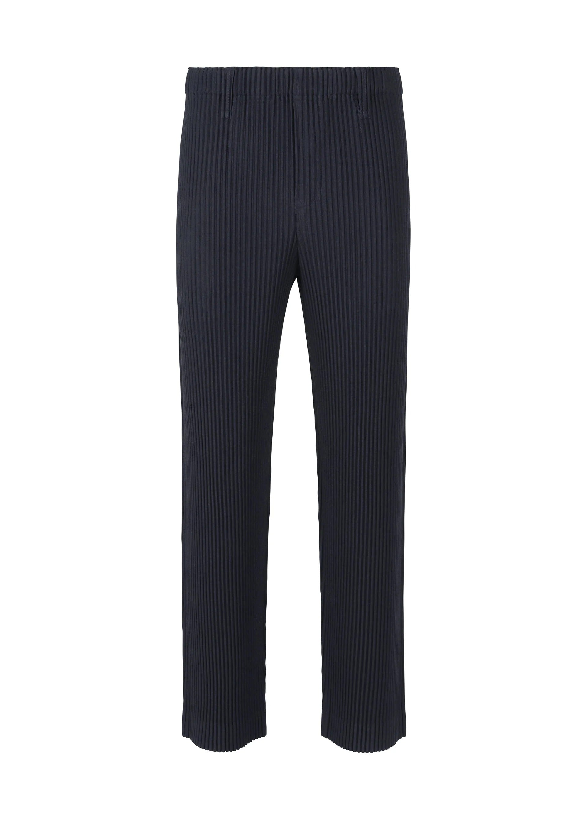 Issey Miyake Basics rovné kalhoty navy 2