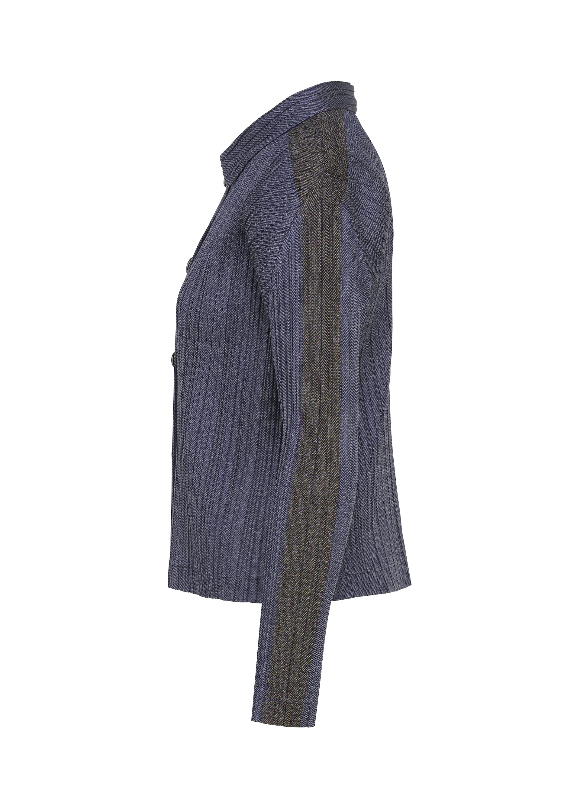 Pleats Please Issey Miyake Cotton Denim bunda tmavě zelená
