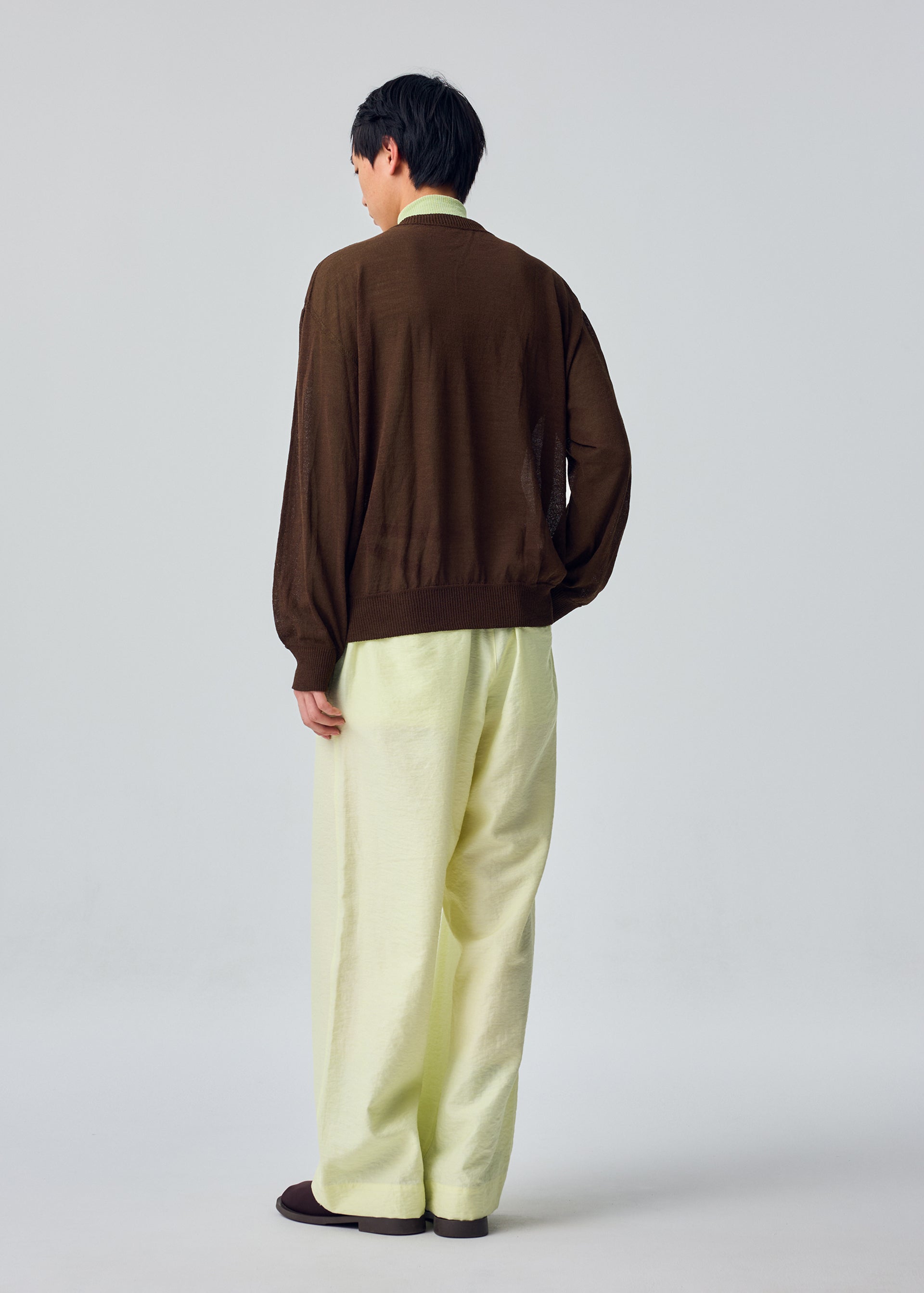 Issey Miyake Knit Unraveled svetr černá průsvitný