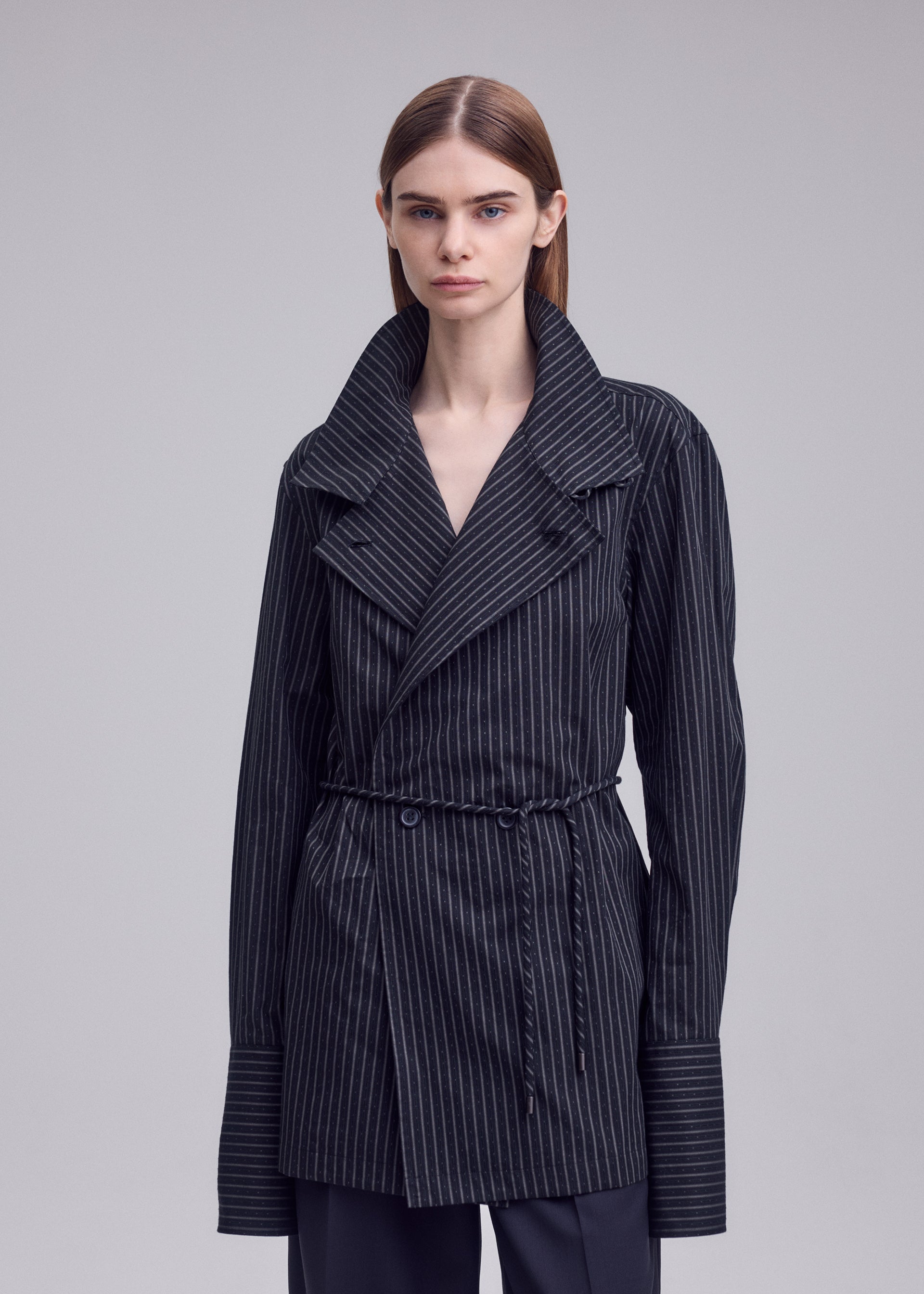 Issey Miyake Monsieur Shirt Dobby Stripe košile bílá