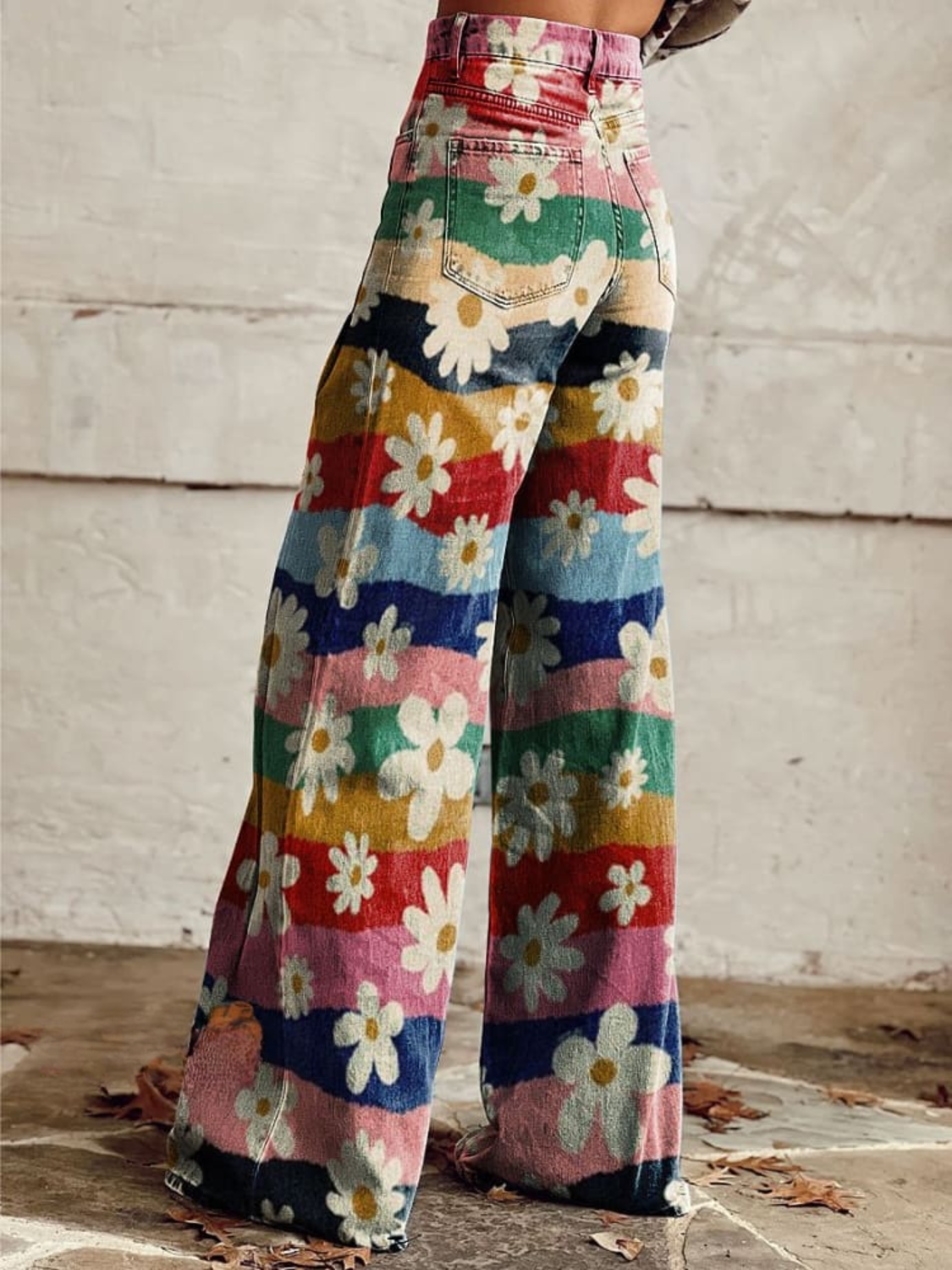 Norielle Patchwork dámské široké kalhoty květované
