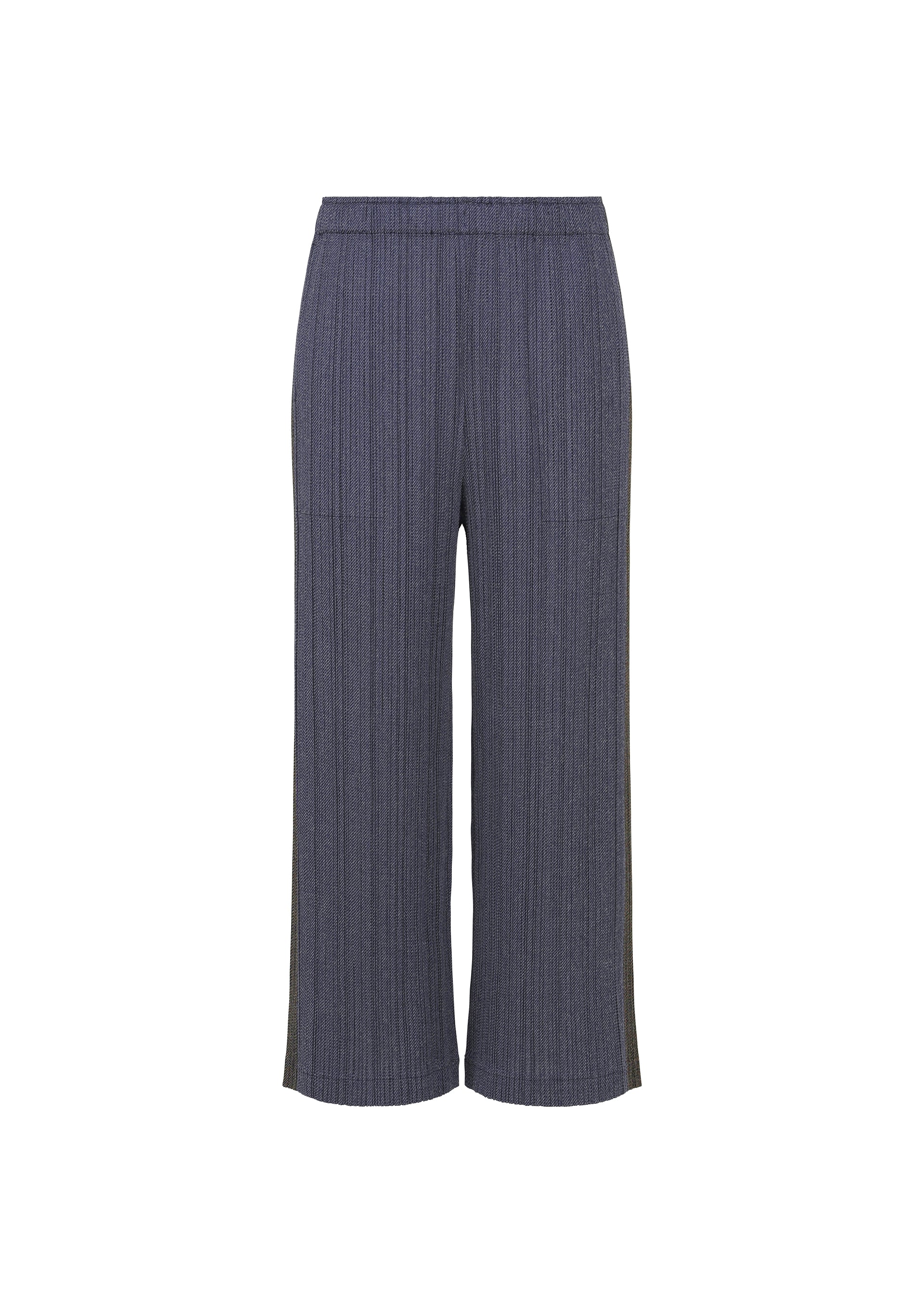 Pleats Please Issey Miyake Cotton Denim kalhoty navy lesklé